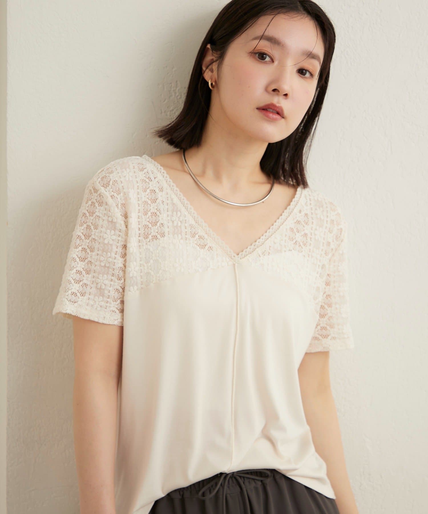 Omekashi(オメカシ) 2wayレース切替Tシャツ