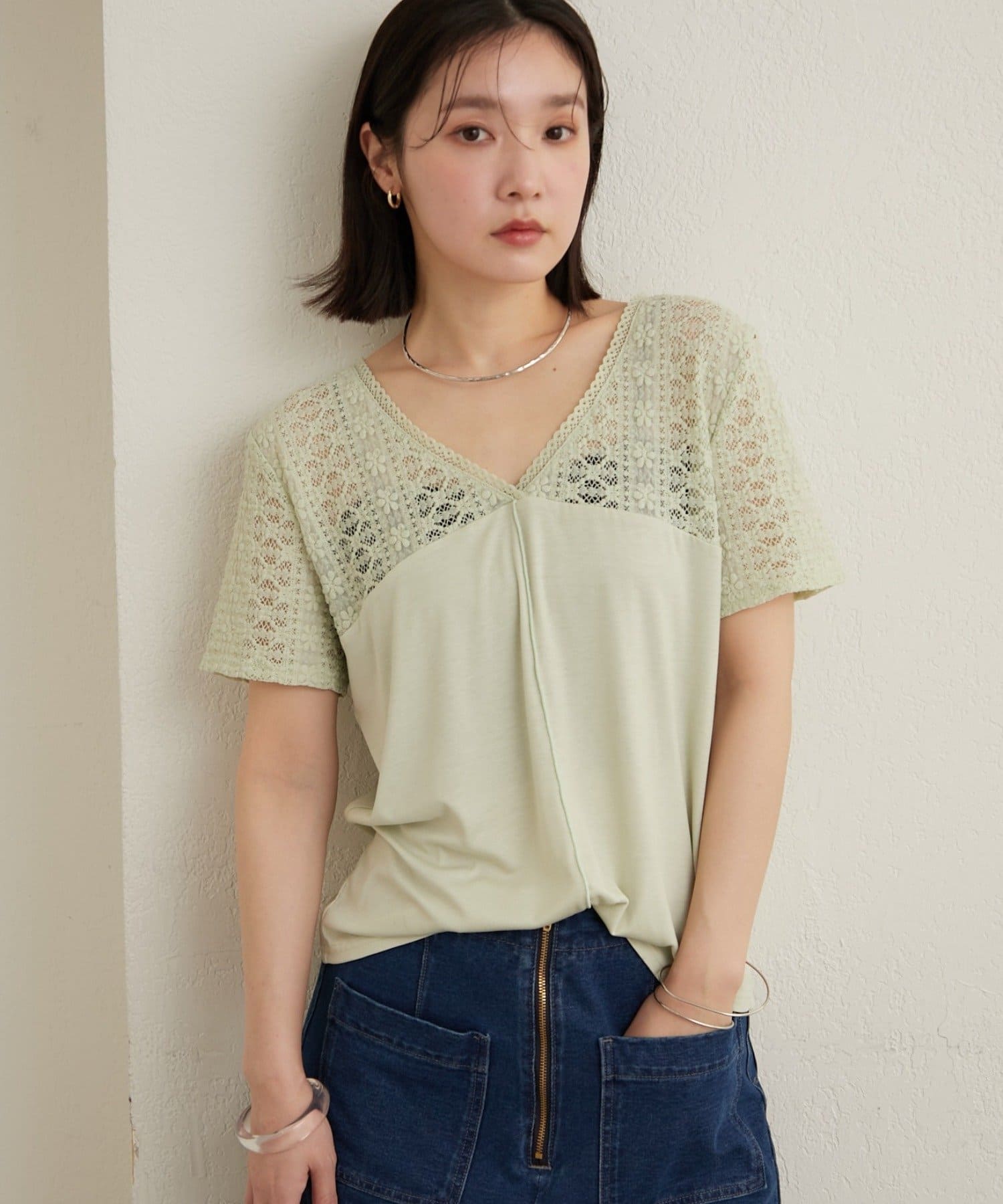 Omekashi(オメカシ) 2wayレース切替Tシャツ