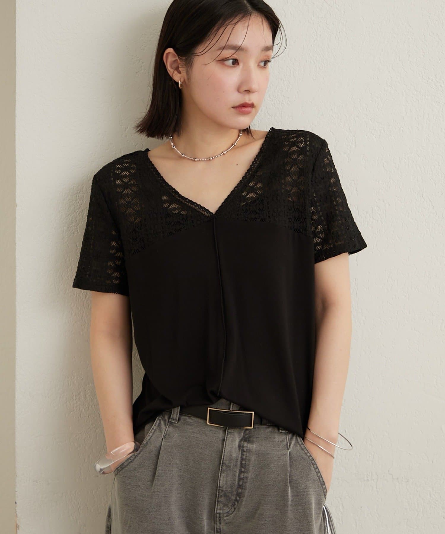 Omekashi(オメカシ) 2wayレース切替Tシャツ