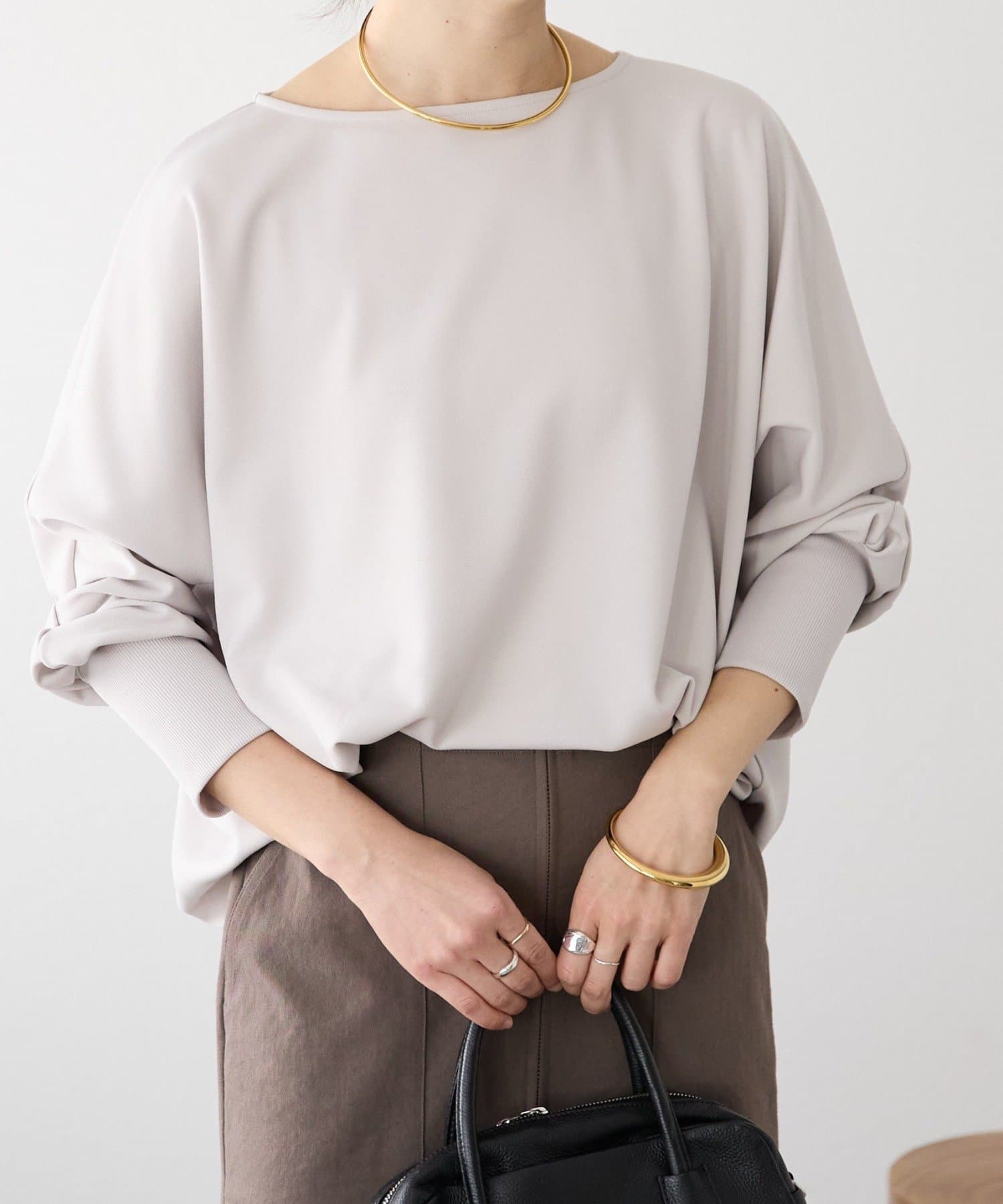 RIVE DROITE(リヴドロワ) 予約【万能ブラウス】カットジョーゼットドルマンプルオーバー