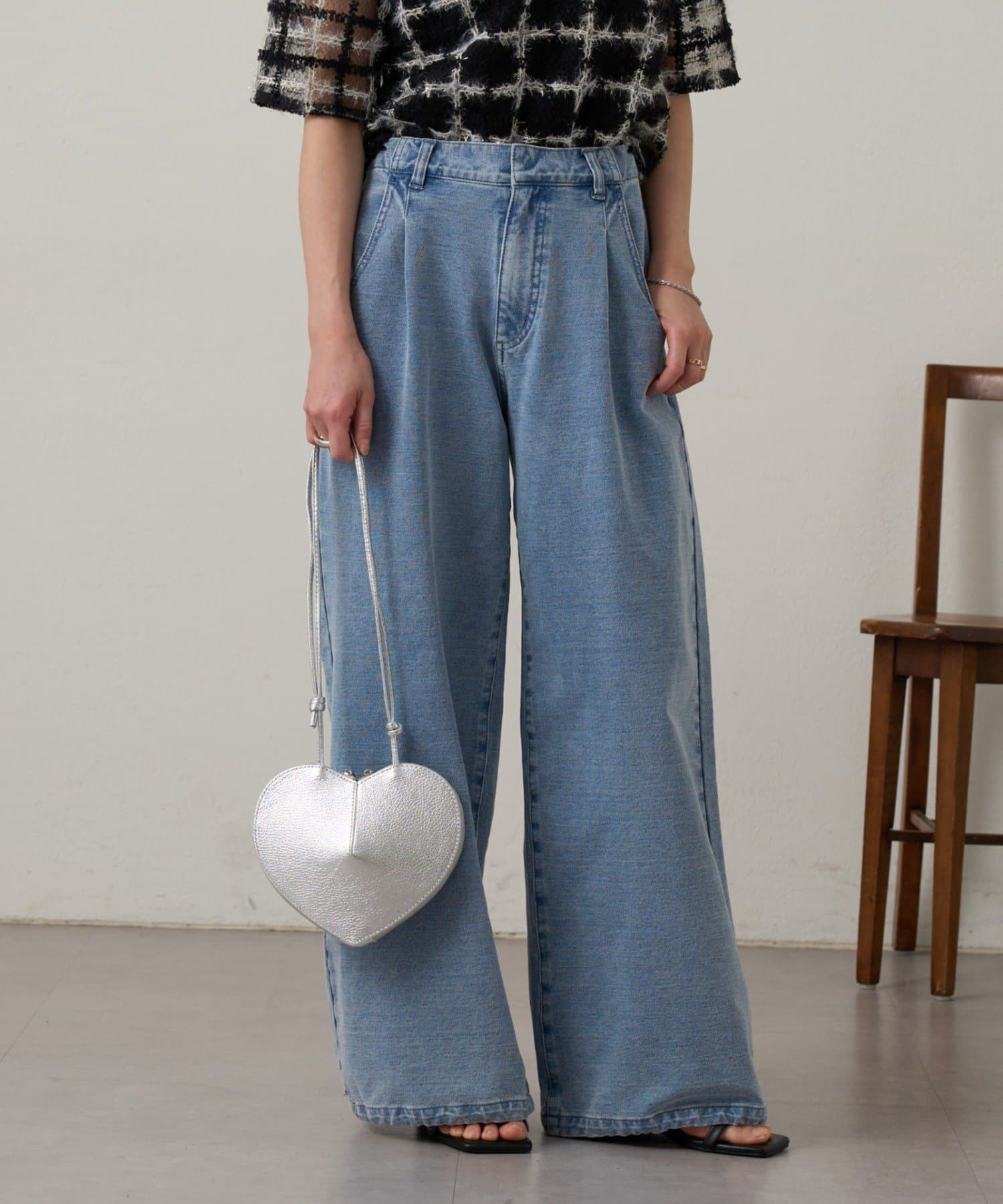 Omekashi(オメカシ) 裾ドロストスウェットデニム