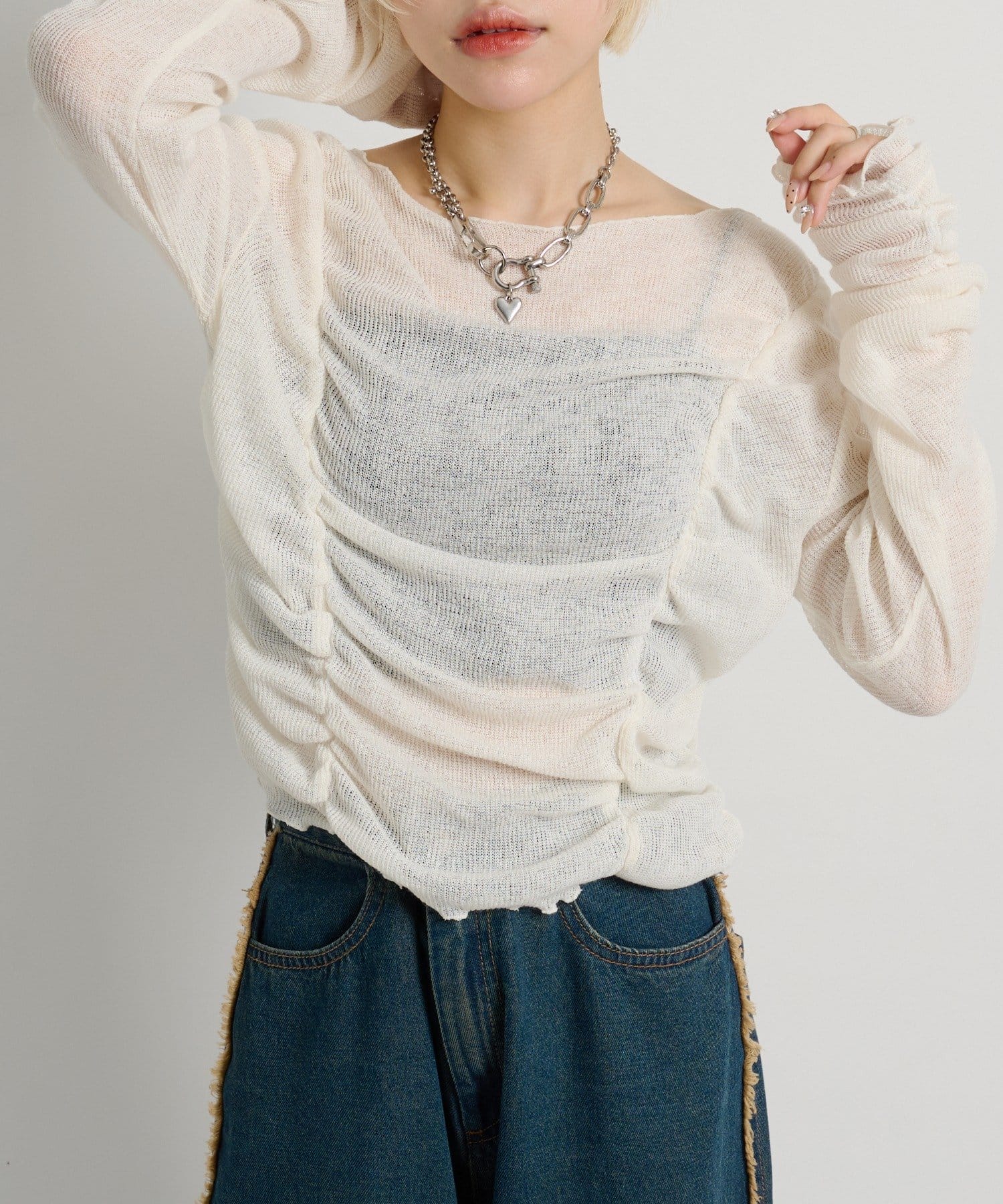 w closet(ダブルクローゼット) フロントギャザープルオーバー