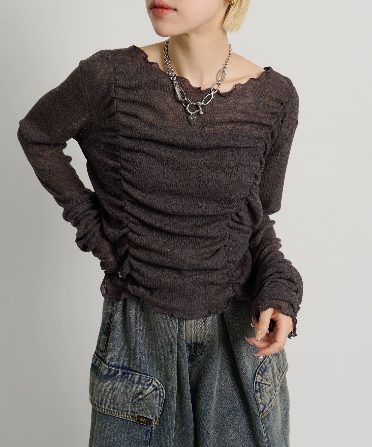 w closet(ダブルクローゼット) フロントギャザープルオーバー