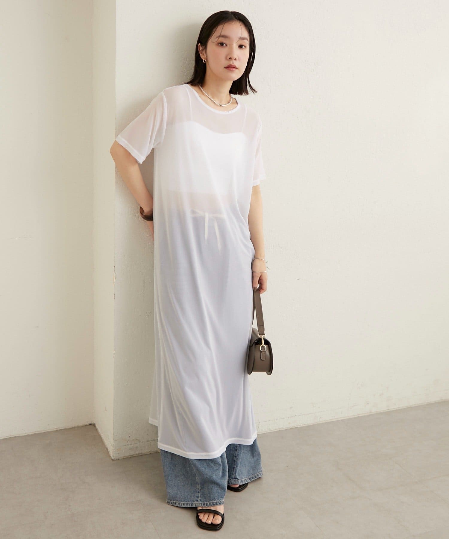 Omekashi(オメカシ) 半袖チュールワンピース