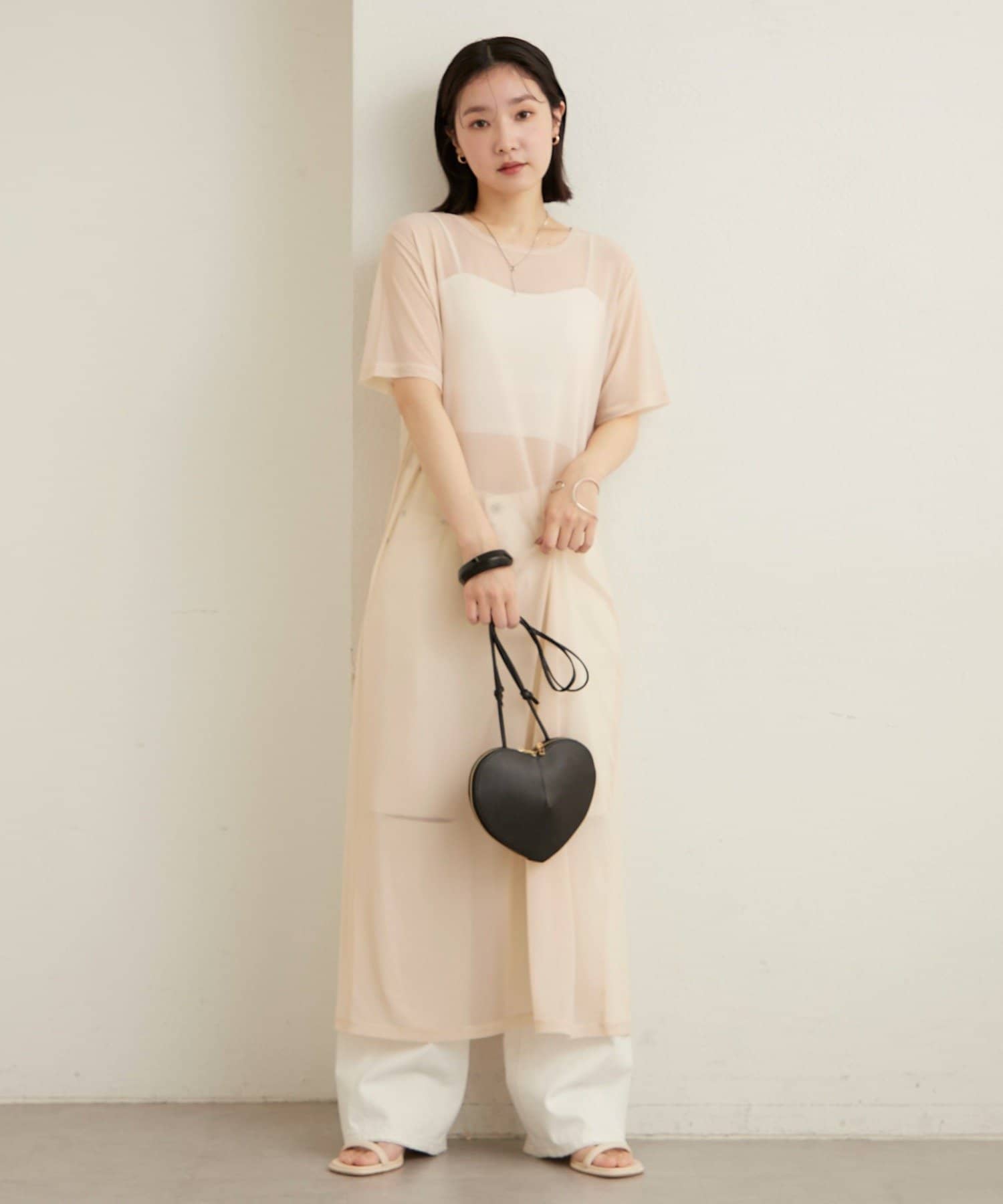 Omekashi(オメカシ) 半袖チュールワンピース