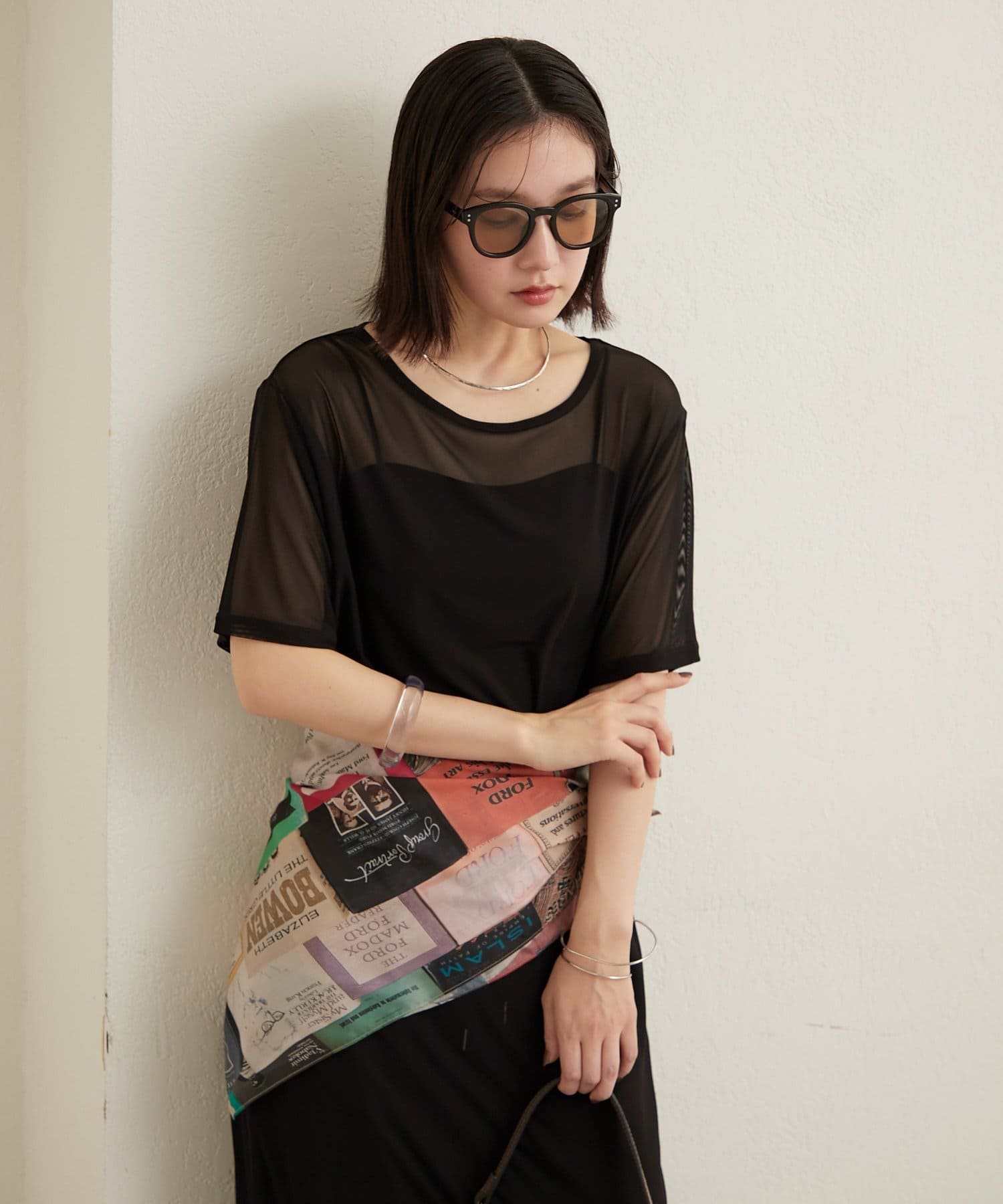 Omekashi(オメカシ) 半袖チュールワンピース