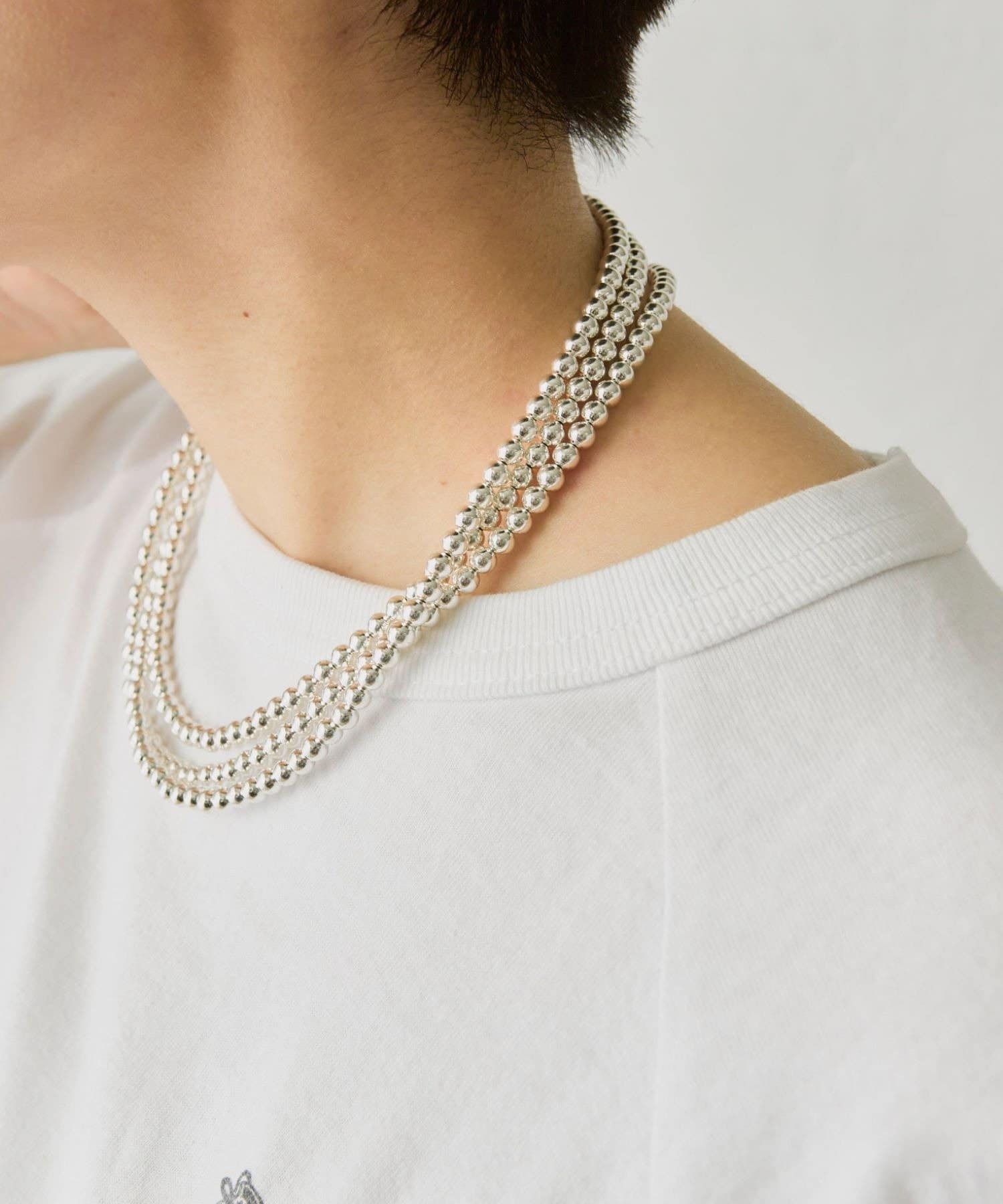 ear PAPILLONNER(イア パピヨネ) 《スターリングシルバー使用》ナバホパール5×125ネックレス