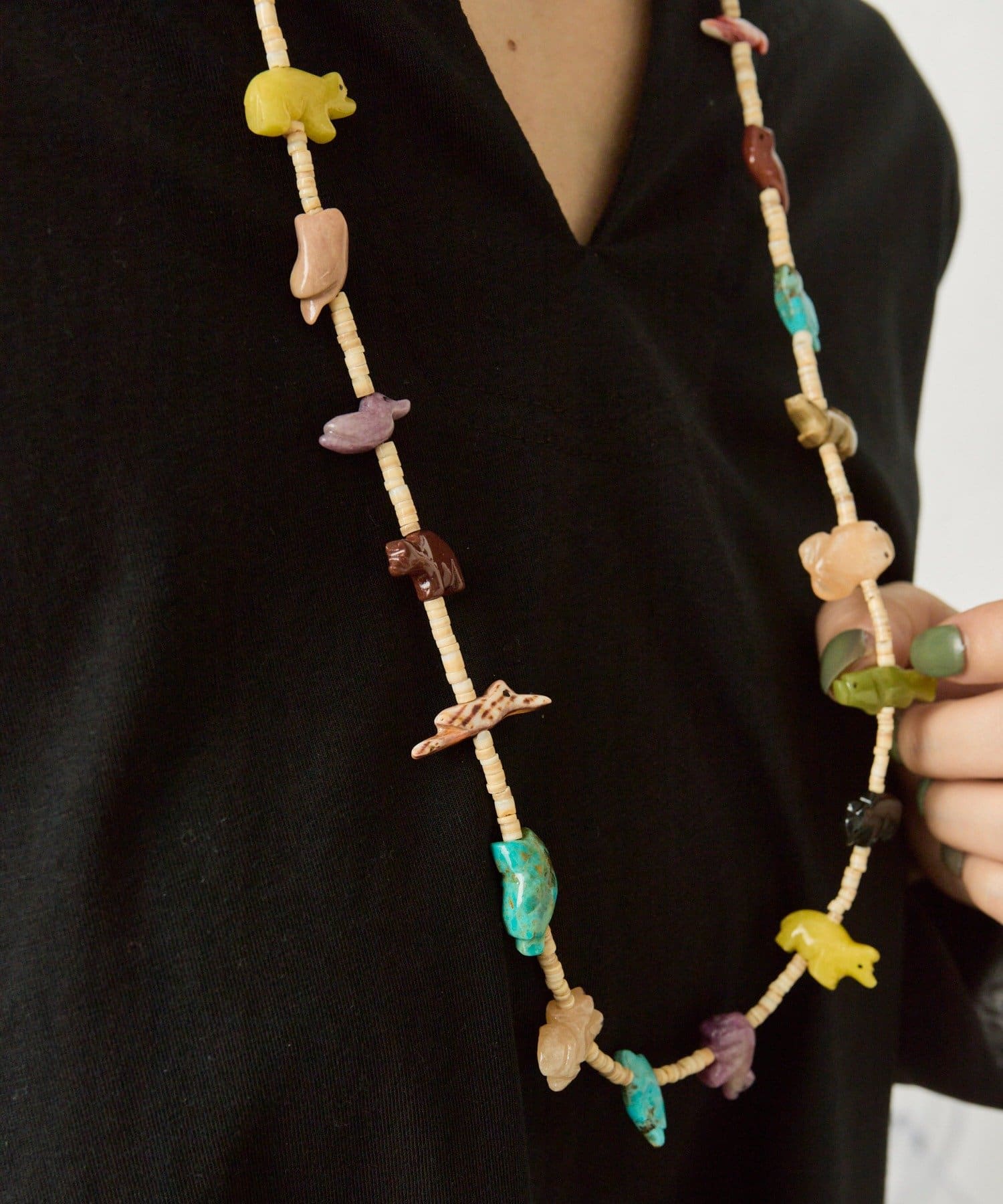 ear PAPILLONNER(イア パピヨネ) 《スターリングシルバー使用》天然石フェティッシュロングネックレス