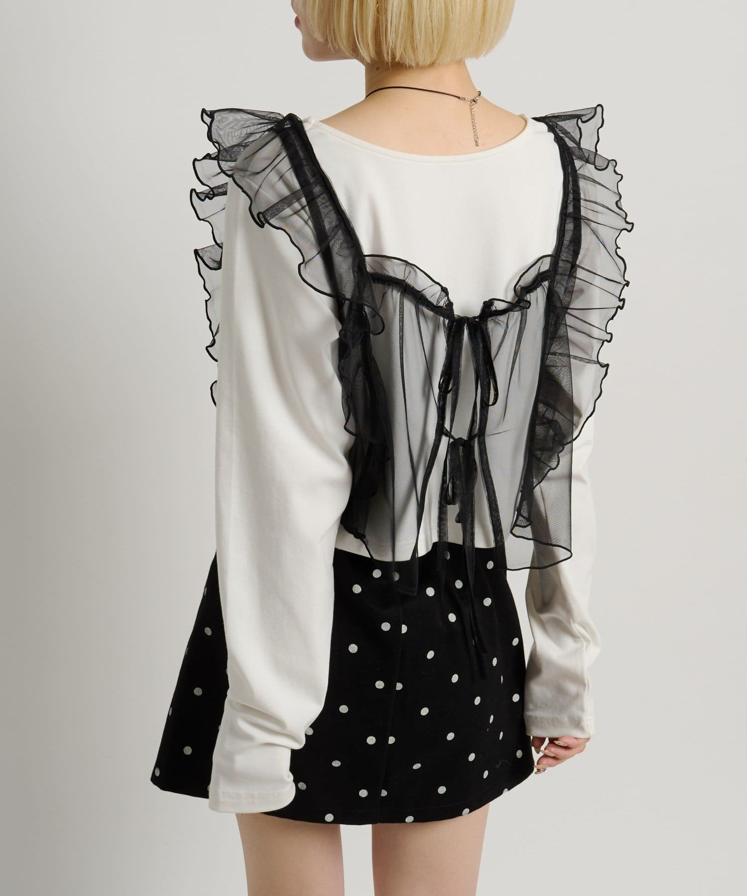 w closet(ダブルクローゼット) フリルチュールベスト