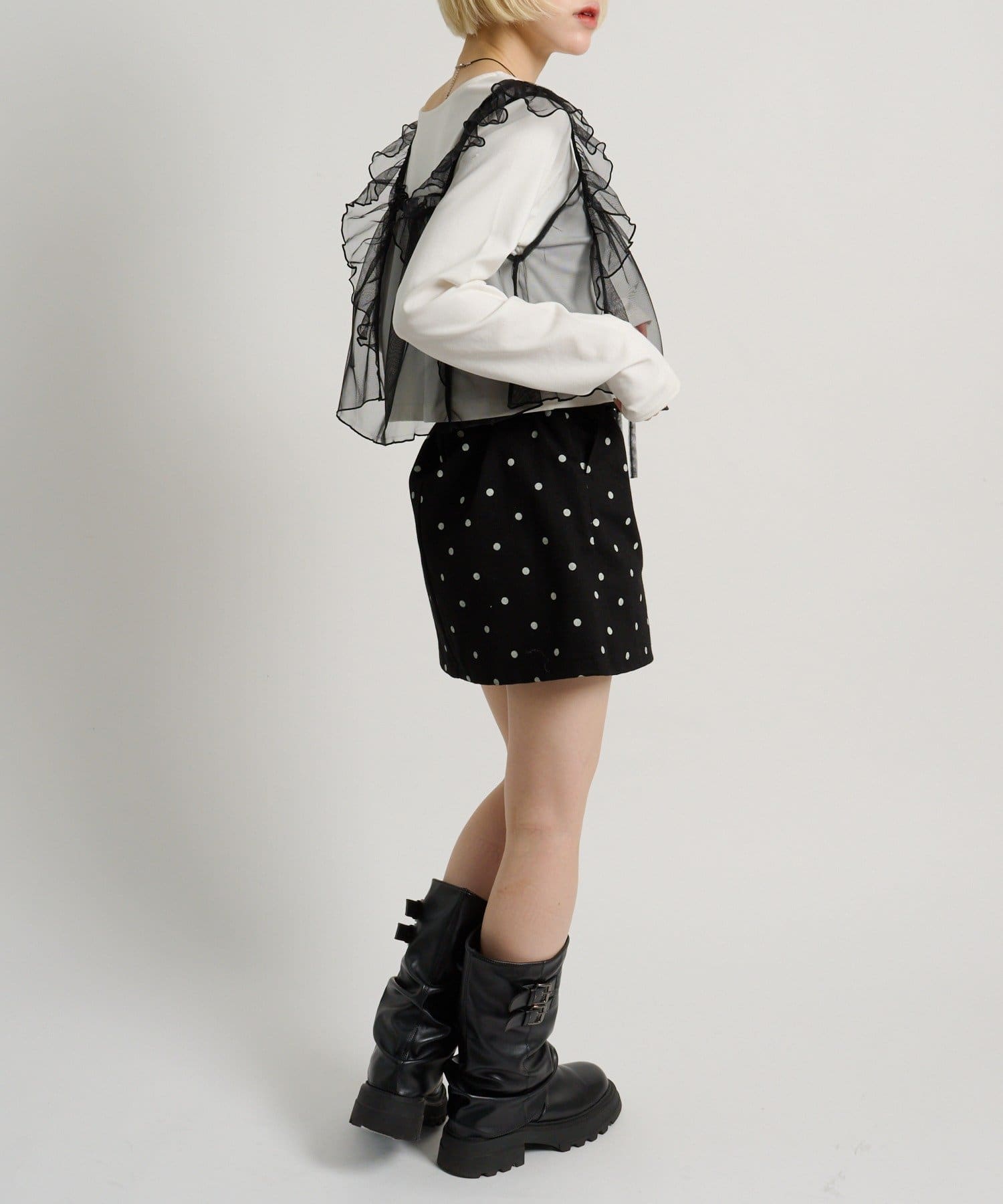 w closet(ダブルクローゼット) フリルチュールベスト