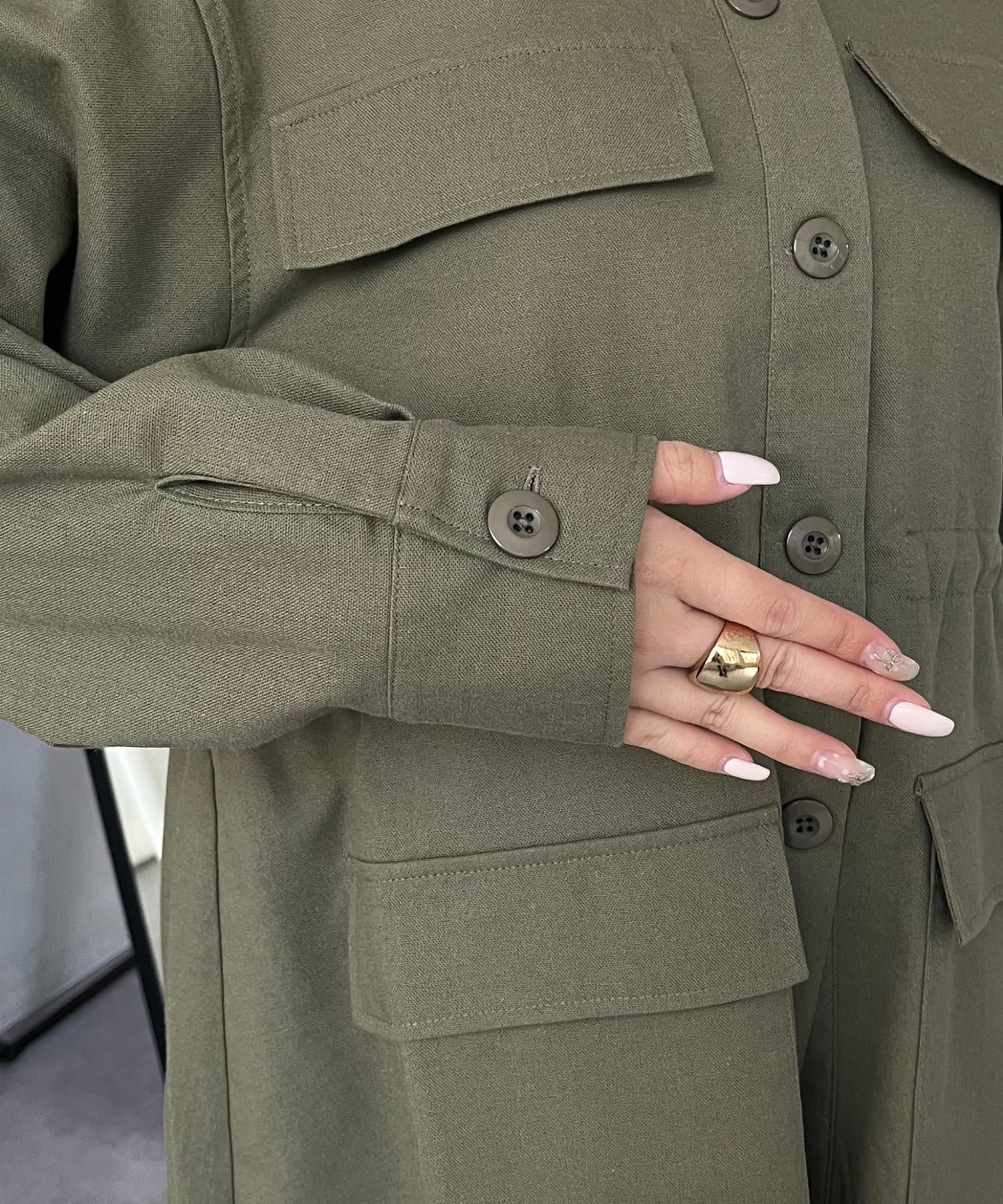 prose verse(プロズヴェール) ドロストペプラムミリタリーシャツジャケット