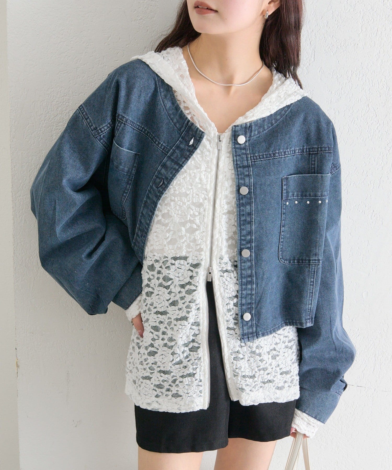 mystic(ミスティック) スタッズデニムシャツジャケット