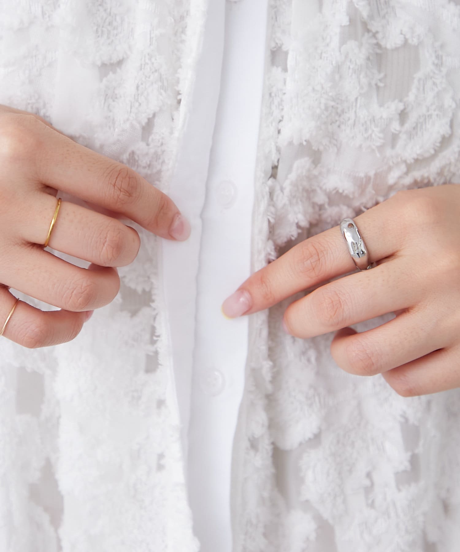 OUTLET(アウトレット) 【mystic】フリンジオフショルブラウス