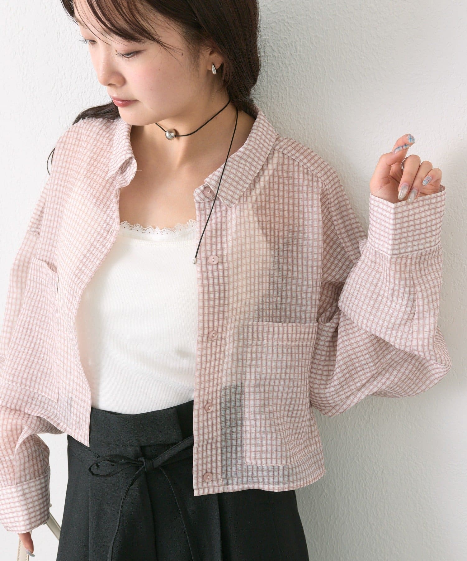 OUTLET(アウトレット) 【mystic】シアーショートシャツ