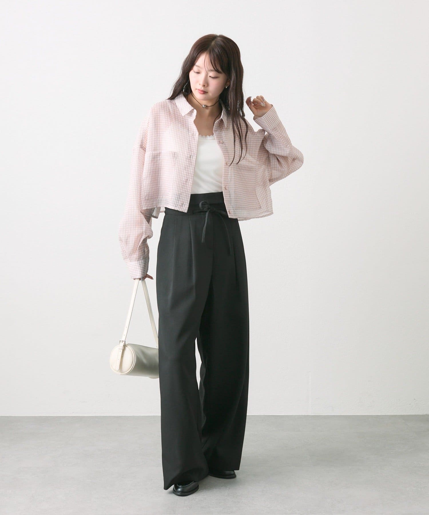 OUTLET(アウトレット) 【mystic】シアーショートシャツ