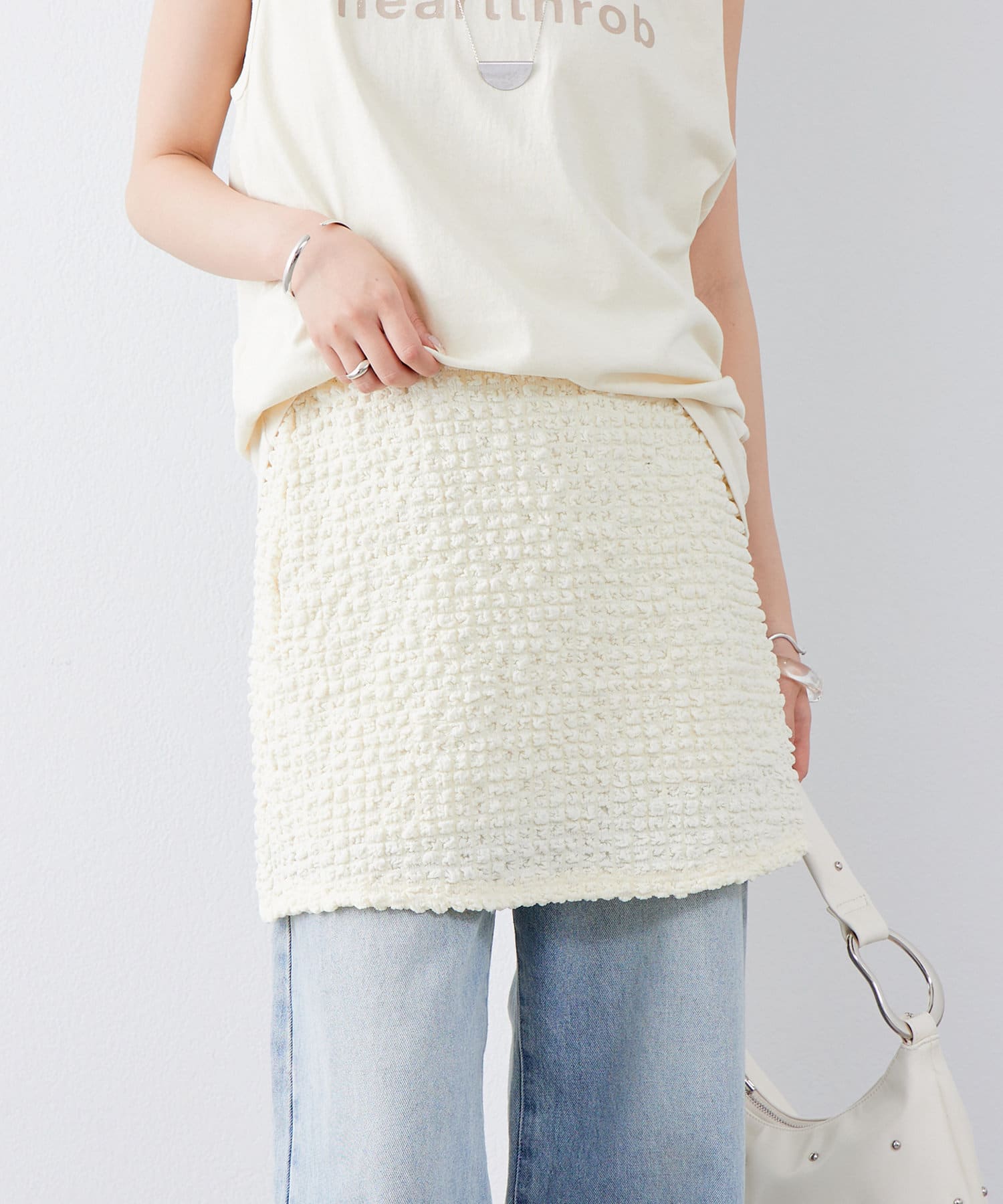 OUTLET(アウトレット) 【mystic】シャーリングミニスカート