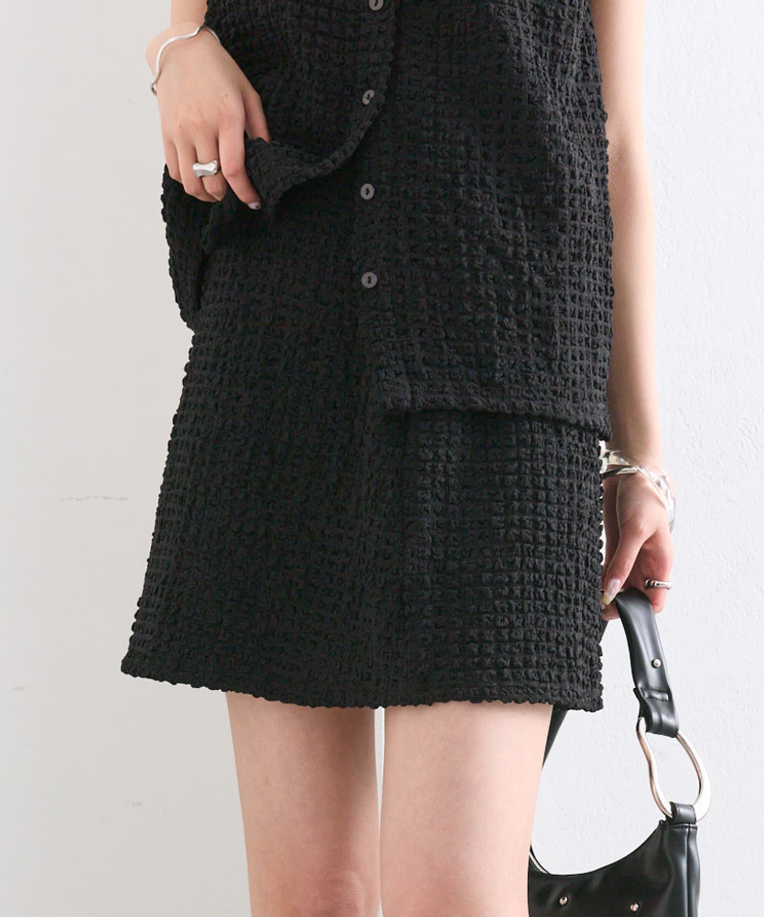 OUTLET(アウトレット) 【mystic】シャーリングミニスカート