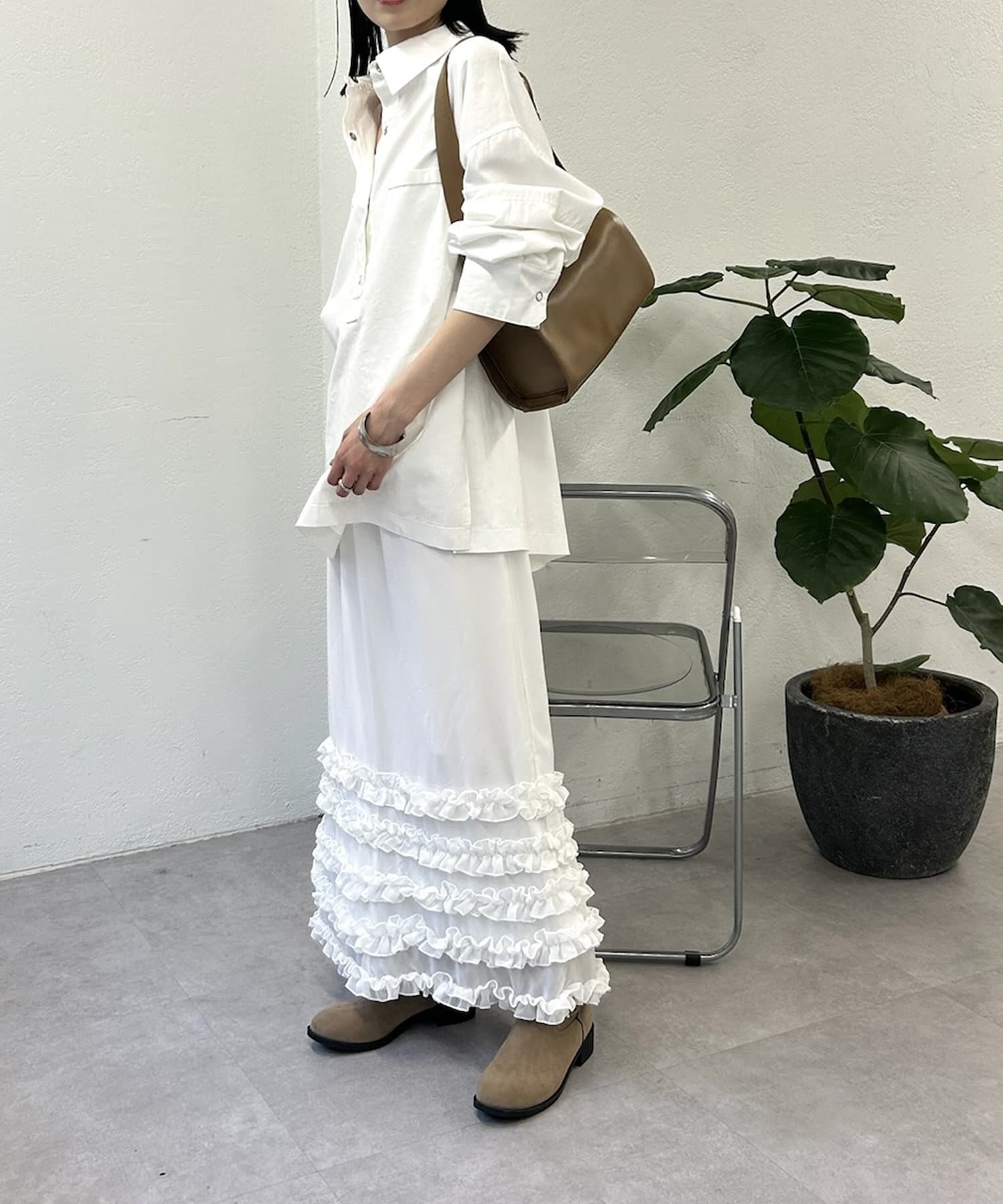 OUTLET(アウトレット) 【mystic】裾ティアードスカート