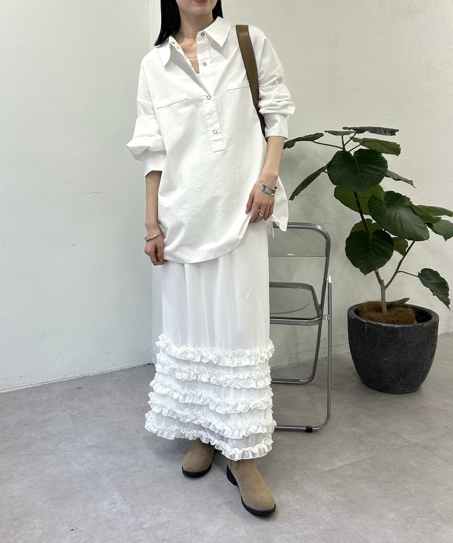 OUTLET(アウトレット) 【mystic】裾ティアードスカート