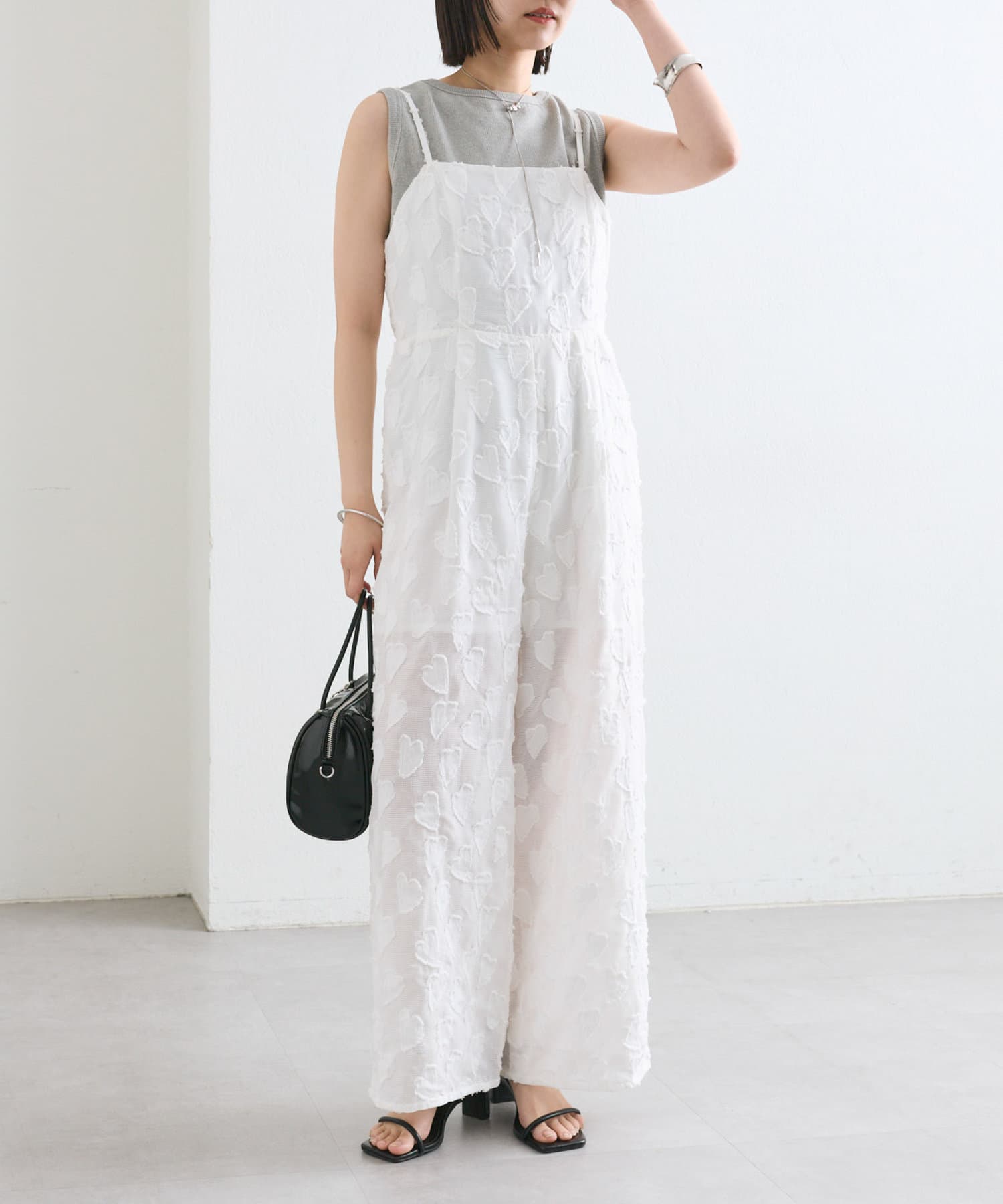 OUTLET(アウトレット) 【mystic】ハートキャミサロペット