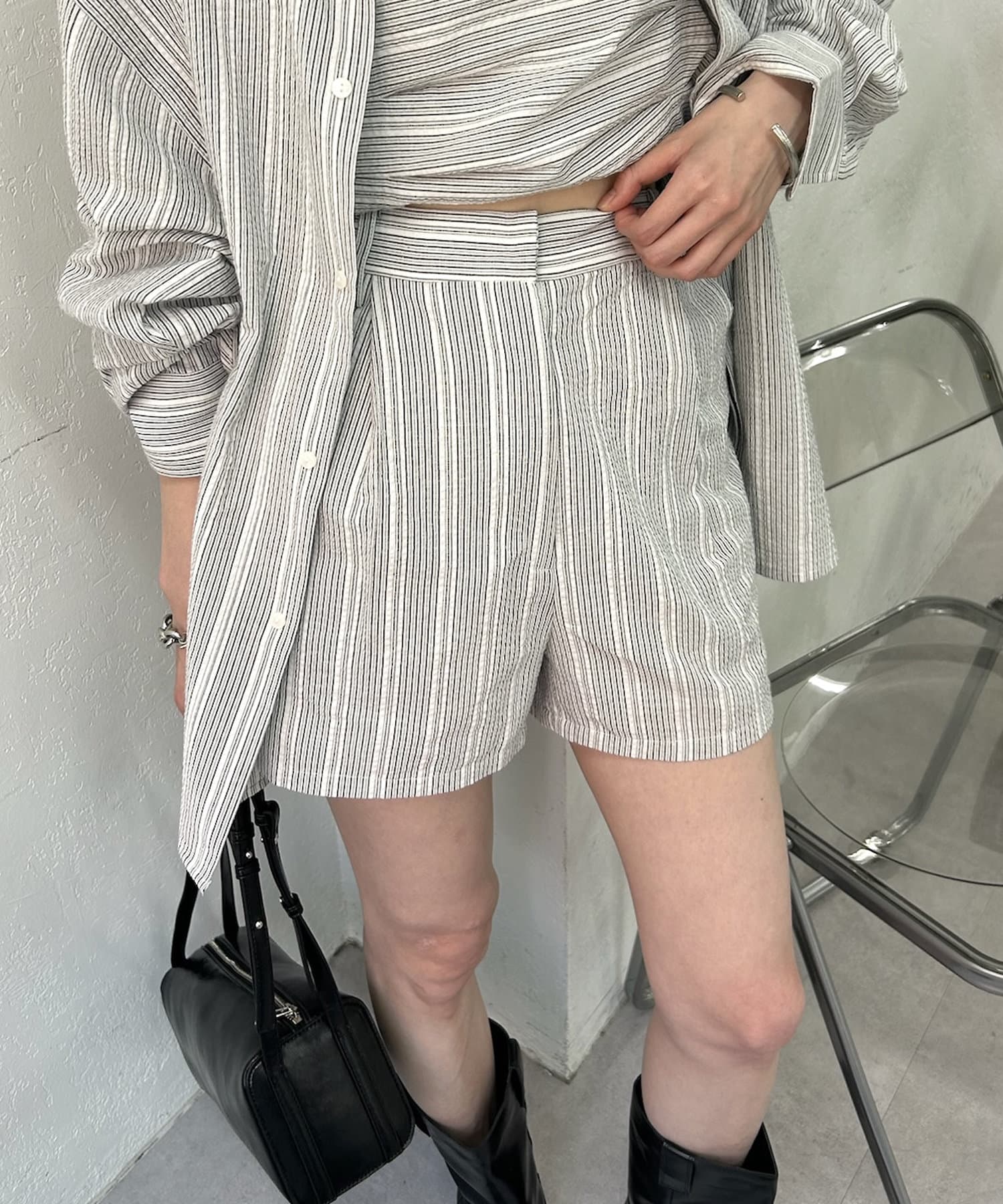 OUTLET(アウトレット) 【mystic】ストライプショートパンツ