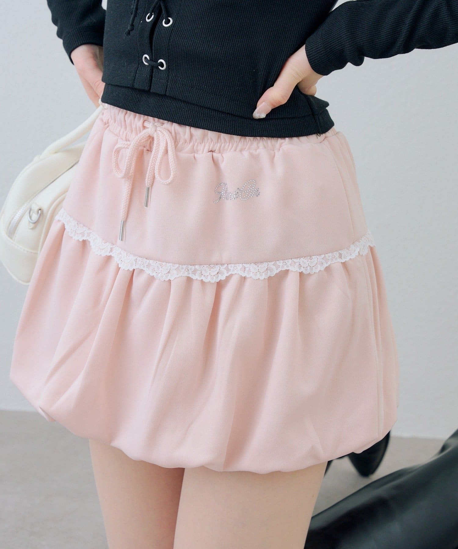 NICE CLAUP / OLIVE des OLIVE OUTLET(ナイスクラップ  / オリーブ デ オリーブ アウトレット) 【continuer】【セットアップ】レースバルーンスカート