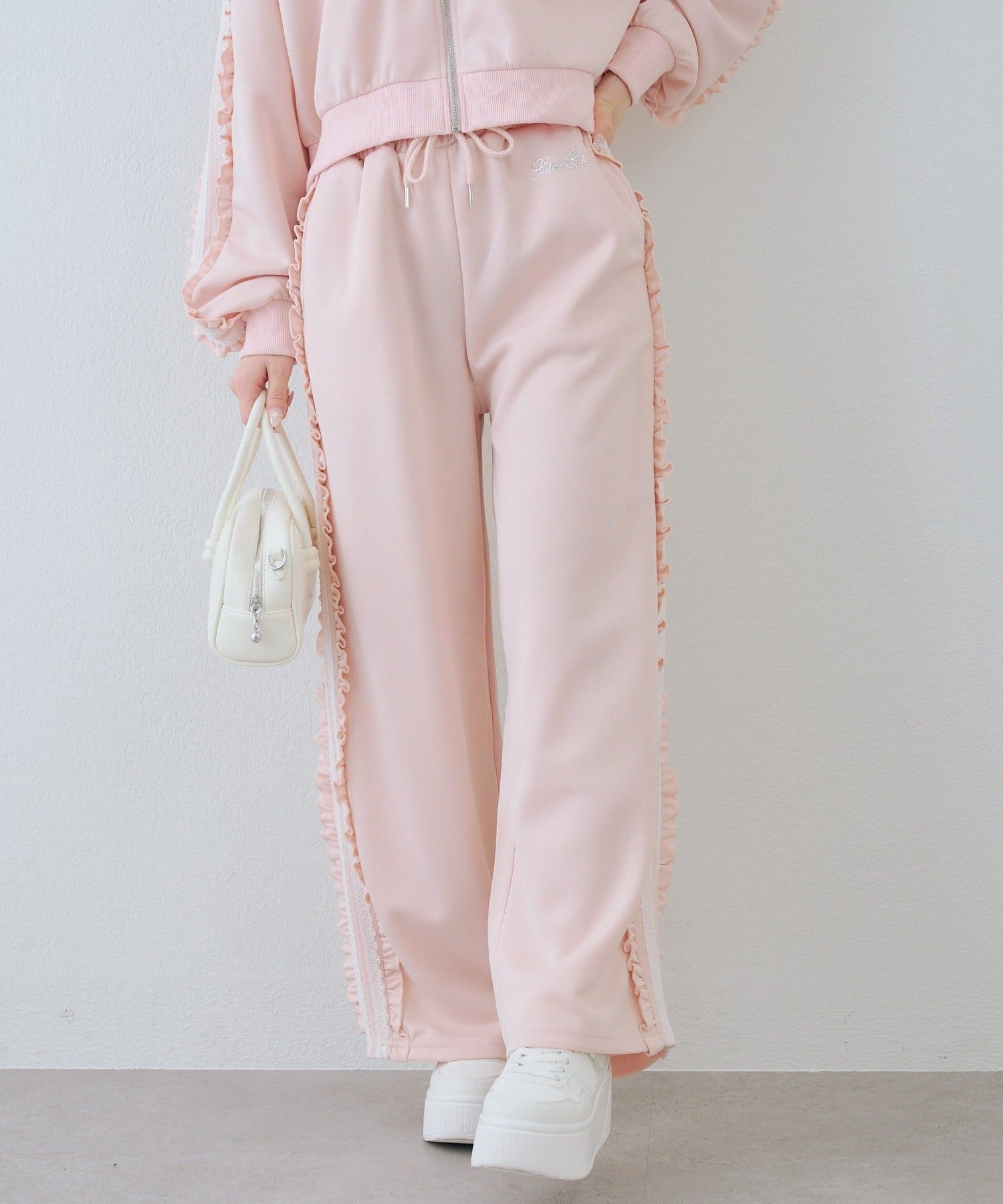 NICE CLAUP / OLIVE des OLIVE OUTLET(ナイスクラップ  / オリーブ デ オリーブ アウトレット) 【continuer】【セットアップ】トラックレースパンツ