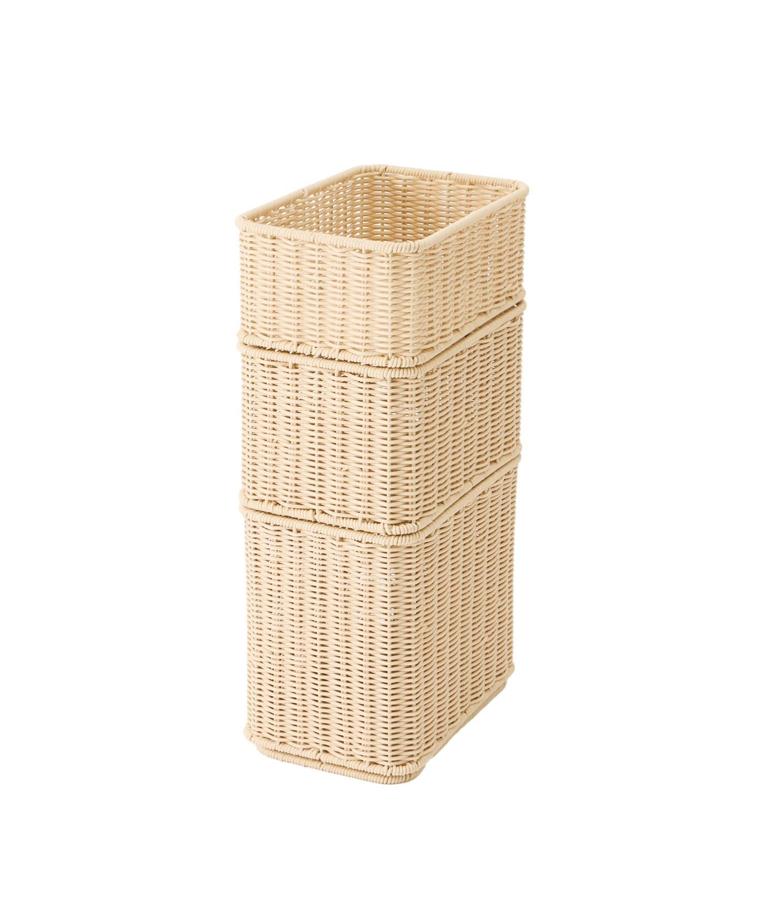 salut!(サリュ) 《洗える！／WEB限定再入荷》PPラタンスタッキングバスケットハーフ：L