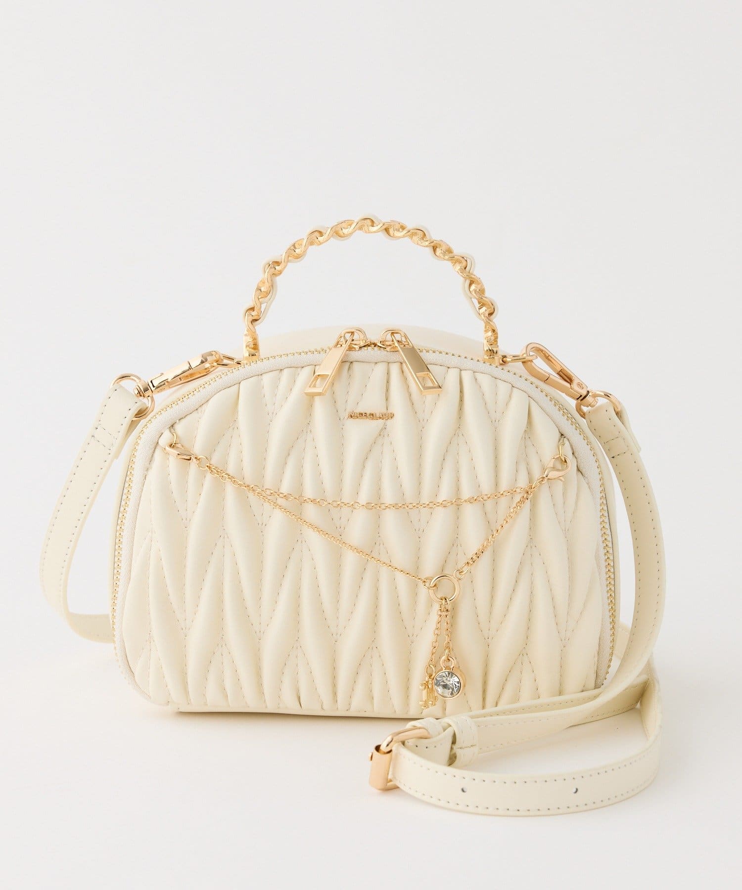 one after another NICE CLAUP(ワンアフターアナザー ナイスクラップ) キルティングハーフムーンミニバッグ