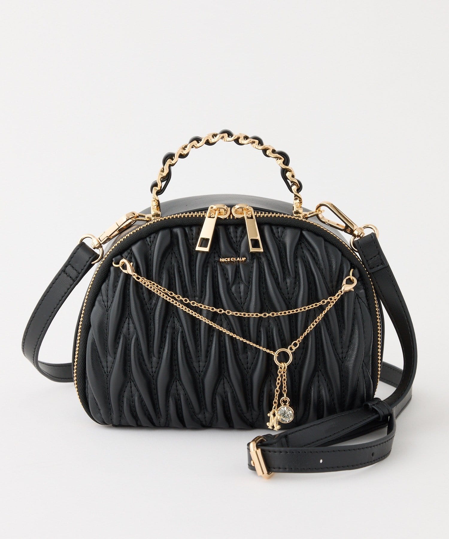 one after another NICE CLAUP(ワンアフターアナザー ナイスクラップ) キルティングハーフムーンミニバッグ