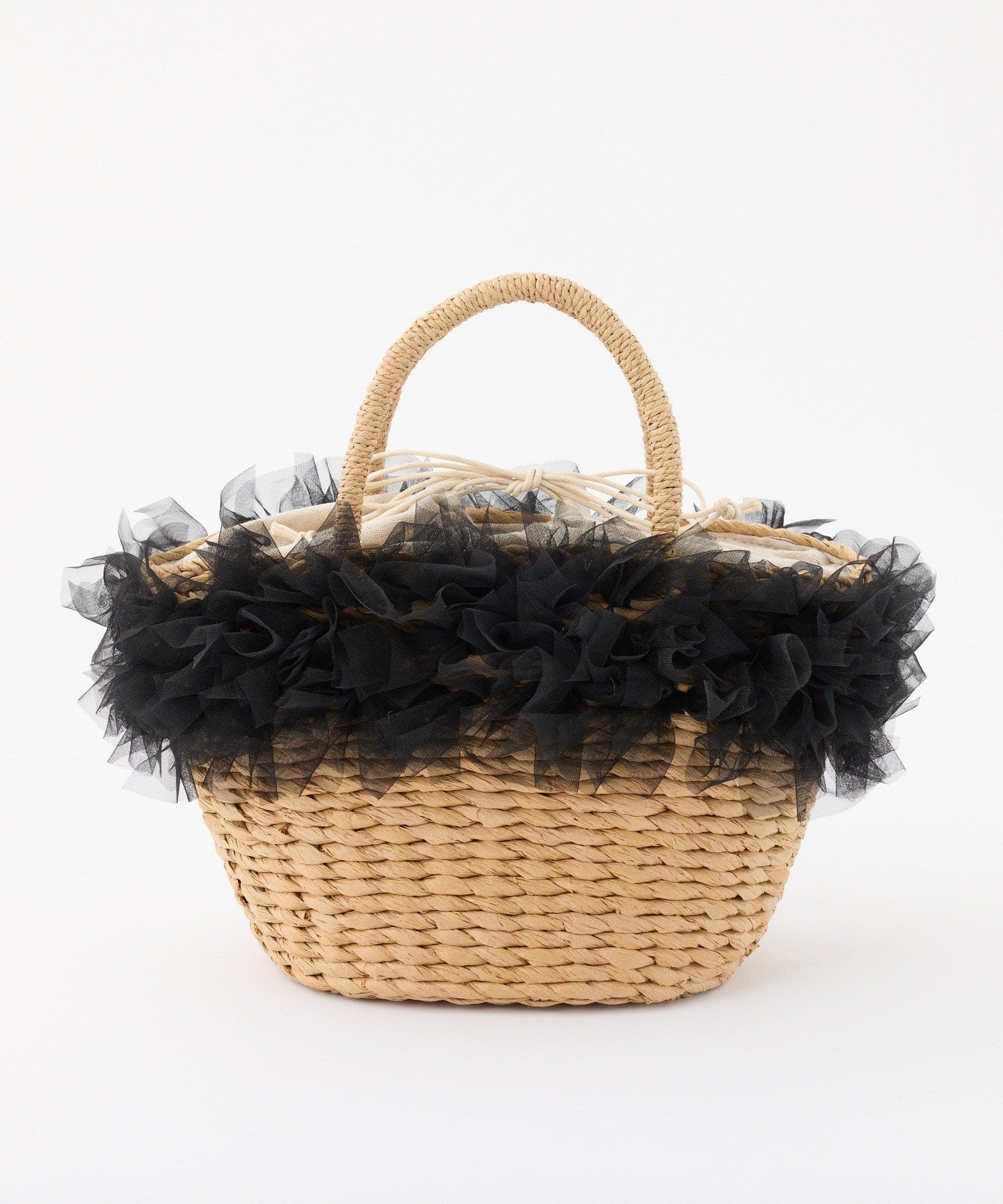 one after another NICE CLAUP(ワンアフターアナザー ナイスクラップ) チュール付きカゴバッグ