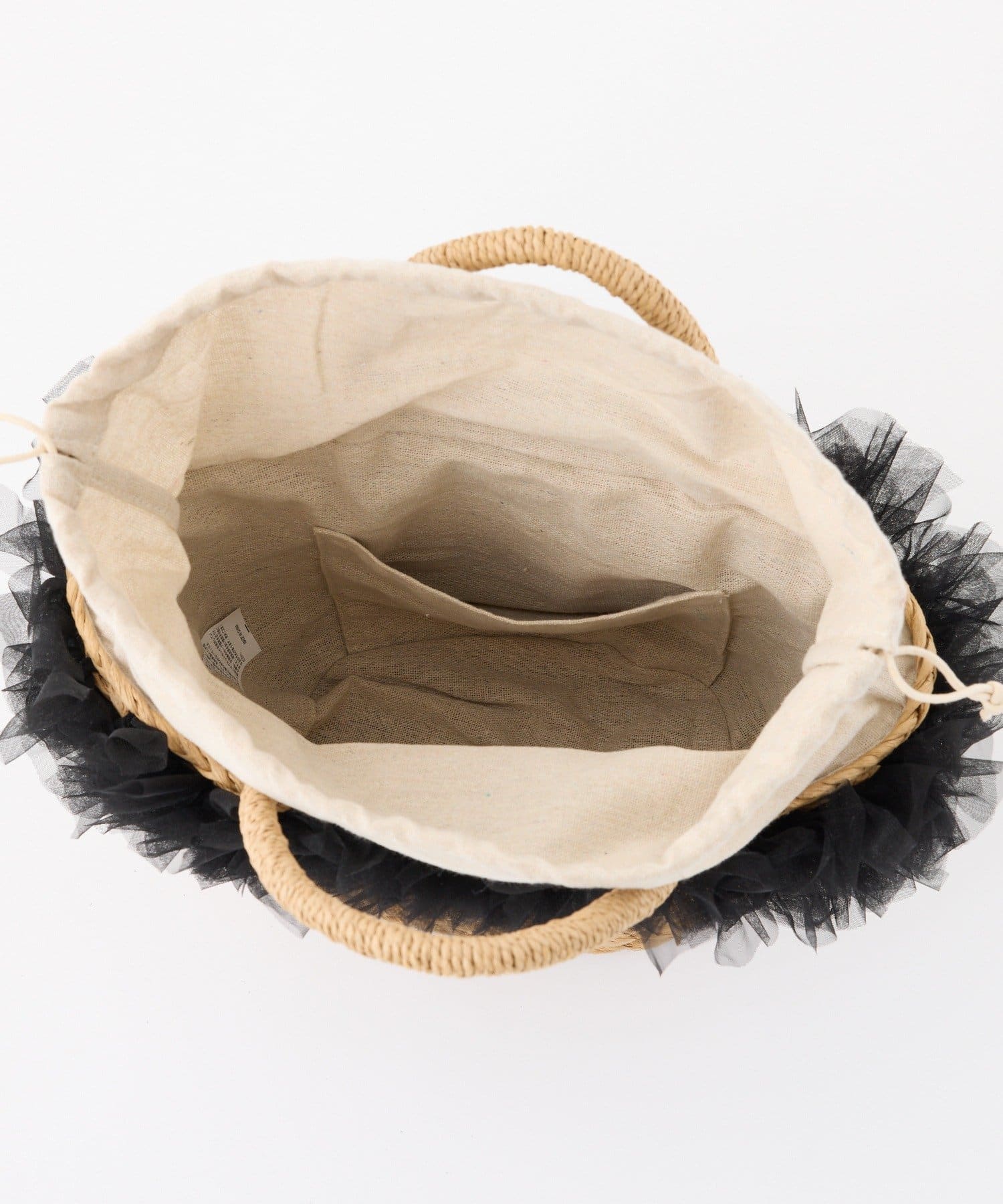 one after another NICE CLAUP(ワンアフターアナザー ナイスクラップ) チュール付きカゴバッグ