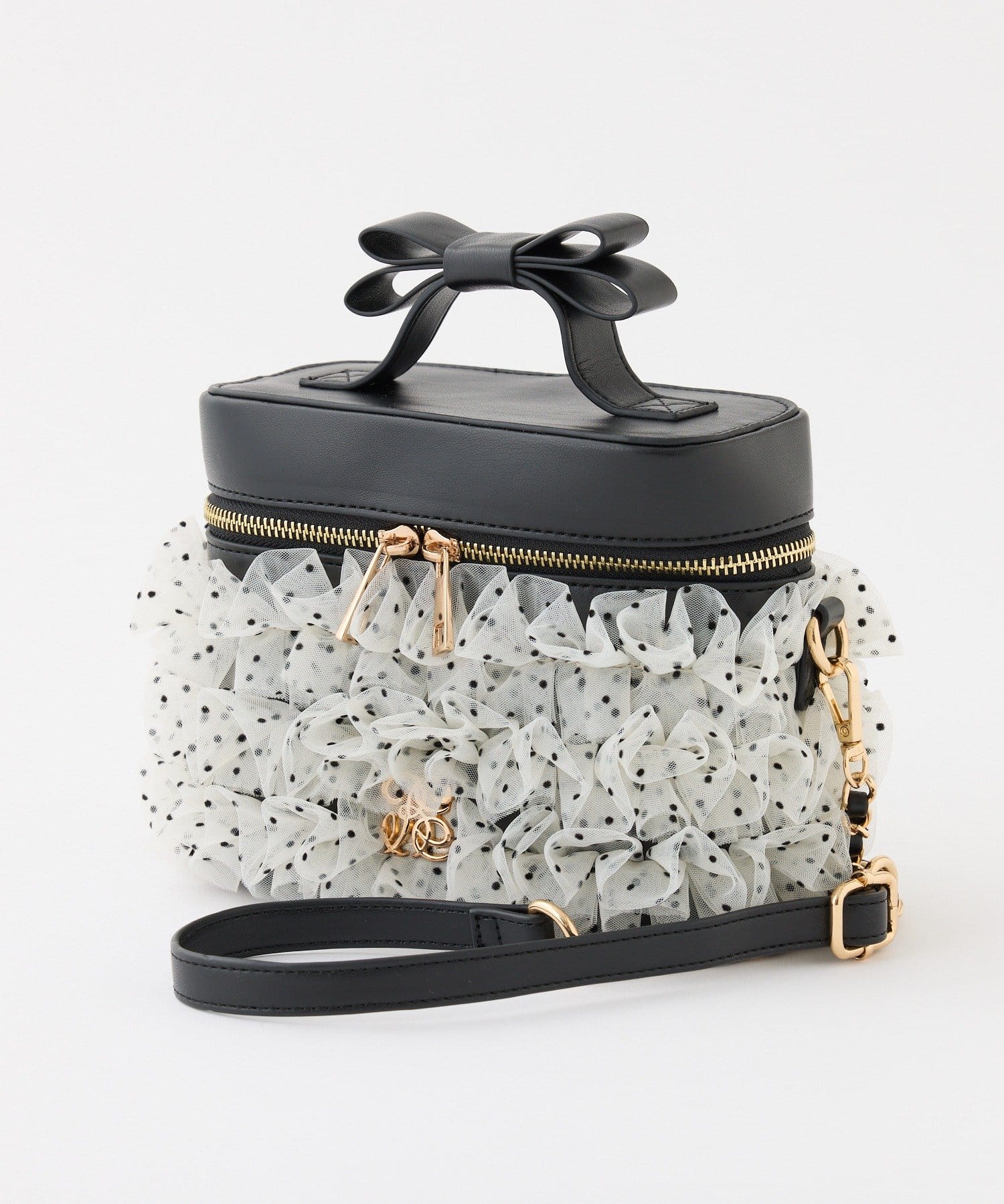 one after another NICE CLAUP(ワンアフターアナザー ナイスクラップ) チュールフリルリボンバニティバッグ