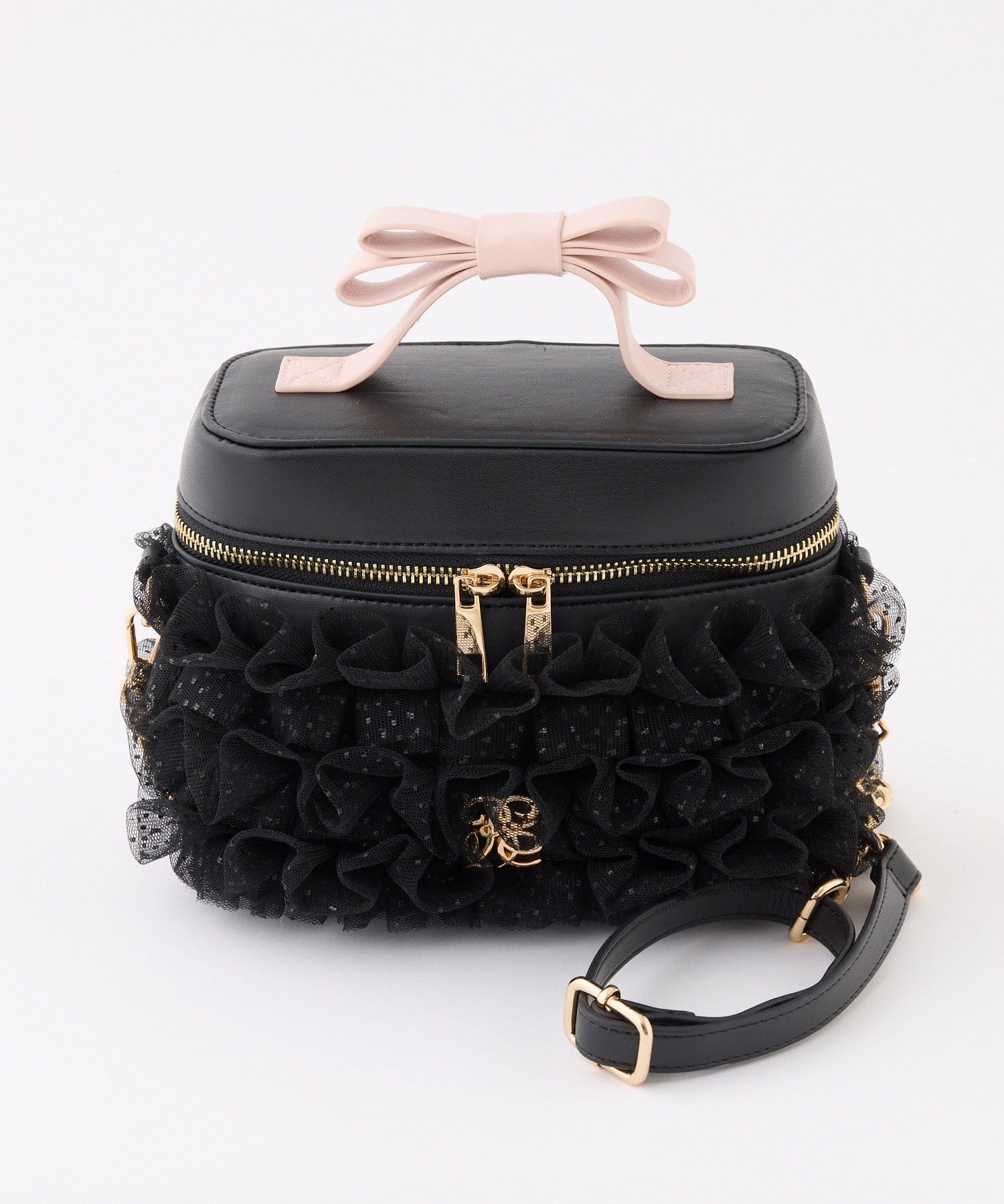 one after another NICE CLAUP(ワンアフターアナザー ナイスクラップ) チュールフリルリボンバニティバッグ