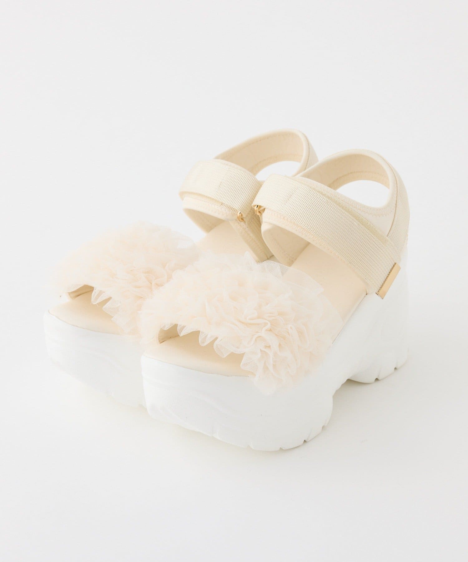 one after another NICE CLAUP(ワンアフターアナザー ナイスクラップ) チュールフリル厚底スポサン