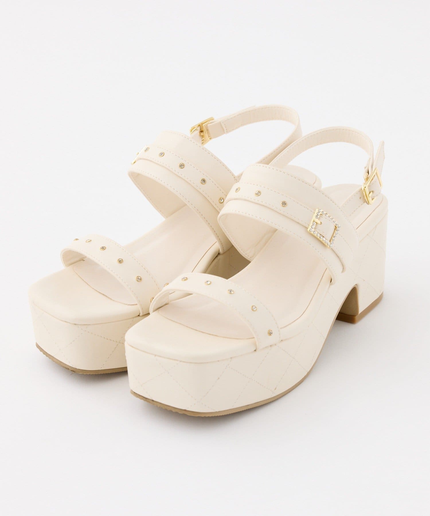 one after another NICE CLAUP(ワンアフターアナザー ナイスクラップ) ビジューベルトサンダル