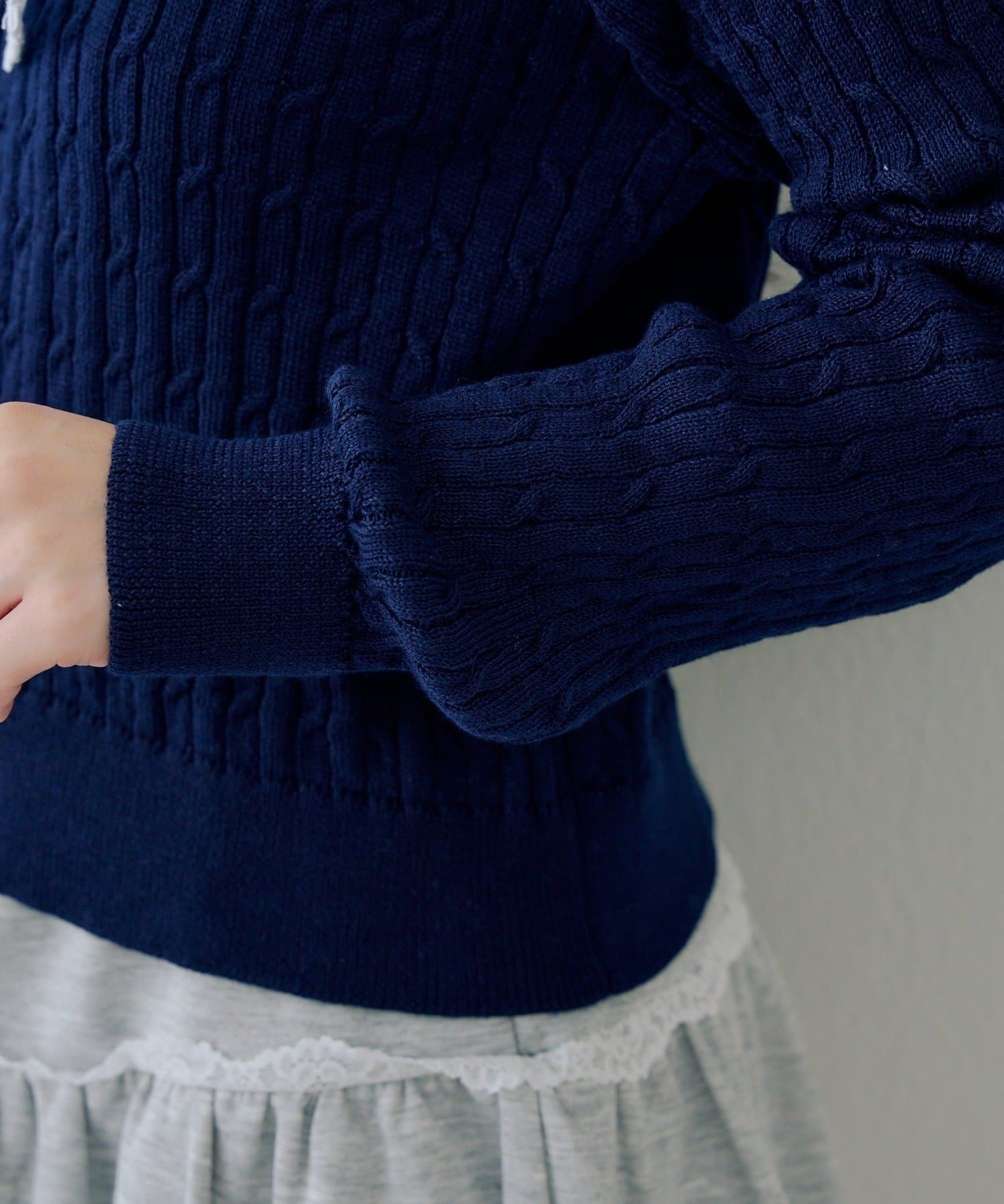 NICE CLAUP / OLIVE des OLIVE OUTLET(ナイスクラップ  / オリーブ デ オリーブ アウトレット) 【Another Branch】レースボウタイ付カーディガン