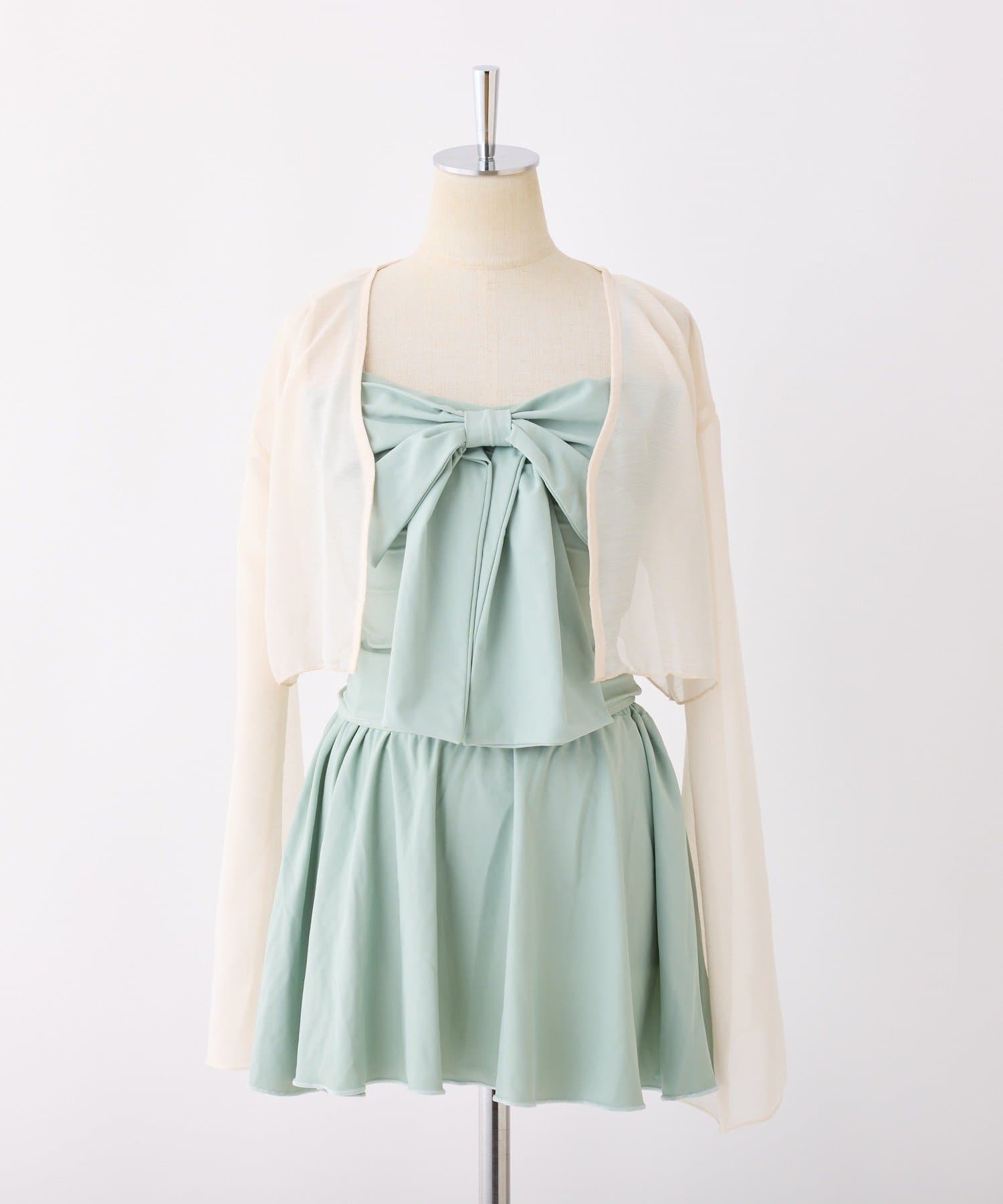 one after another NICE CLAUP(ワンアフターアナザー ナイスクラップ) swimwear/フロントリボン羽織りSET(4点セット)