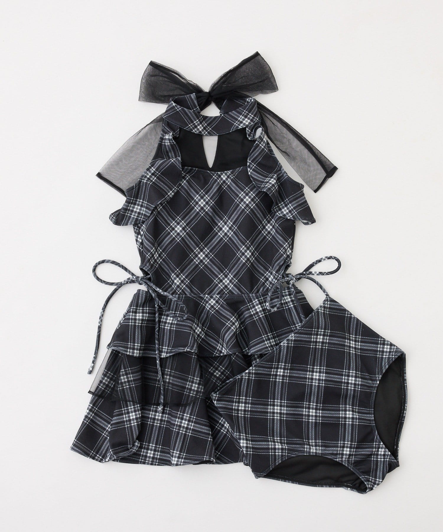 one after another NICE CLAUP(ワンアフターアナザー ナイスクラップ) swimwear/アメスリフリルミニワンピース(2点セット)