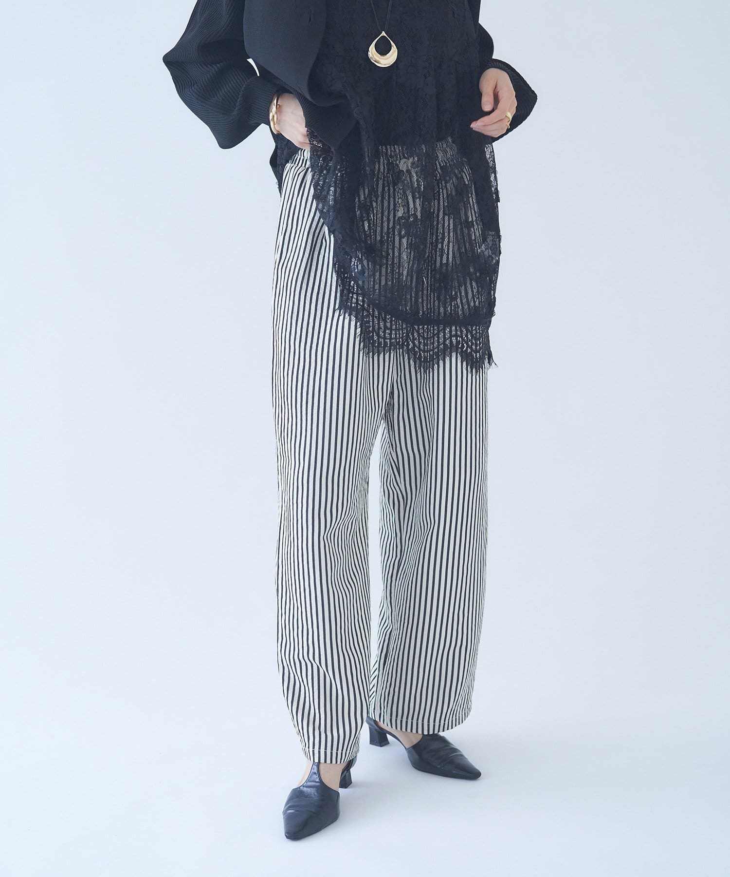 Remind me and forever(リマインドミーアンドフォーエバー) 【M/Lサイズ展開】ストライプイージーパンツ