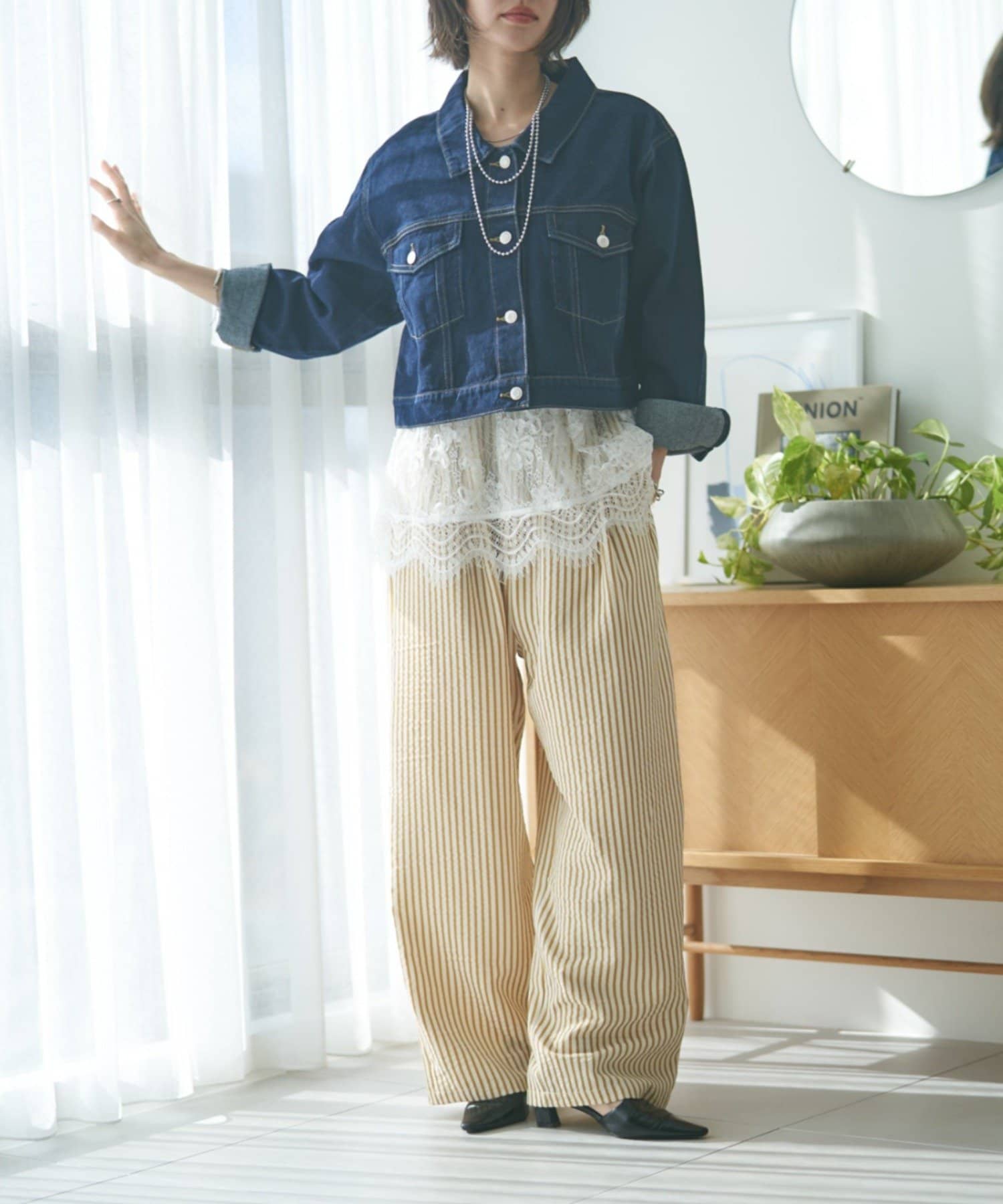 Remind me and forever(リマインドミーアンドフォーエバー) 【M/Lサイズ展開】ストライプイージーパンツ