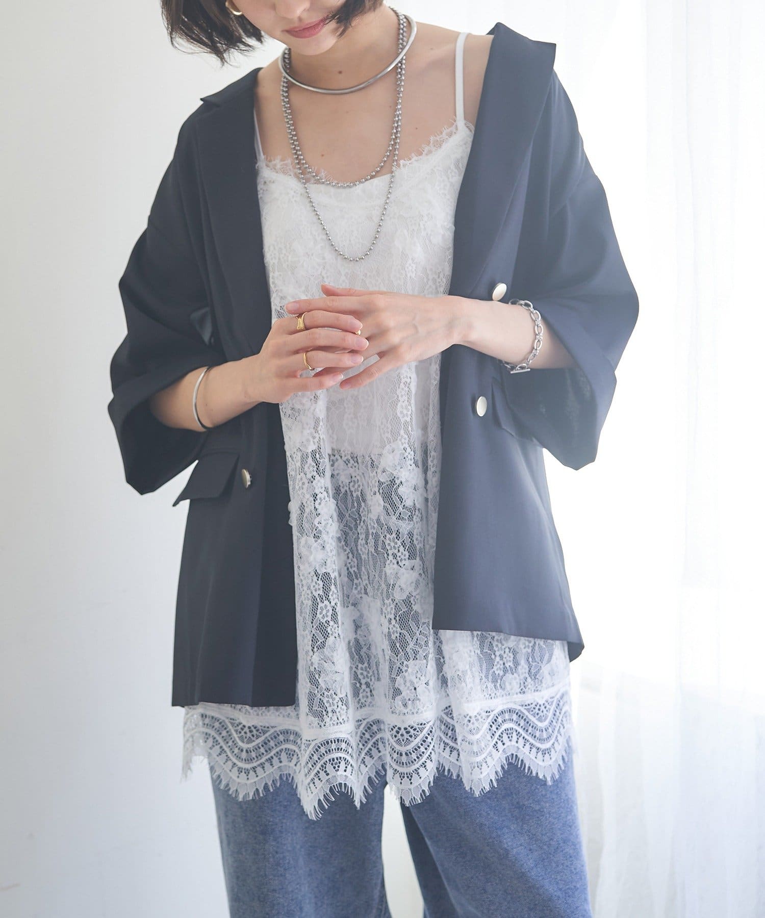 Remind me and forever(リマインドミーアンドフォーエバー) レイヤードにぴったり！レースチュニック