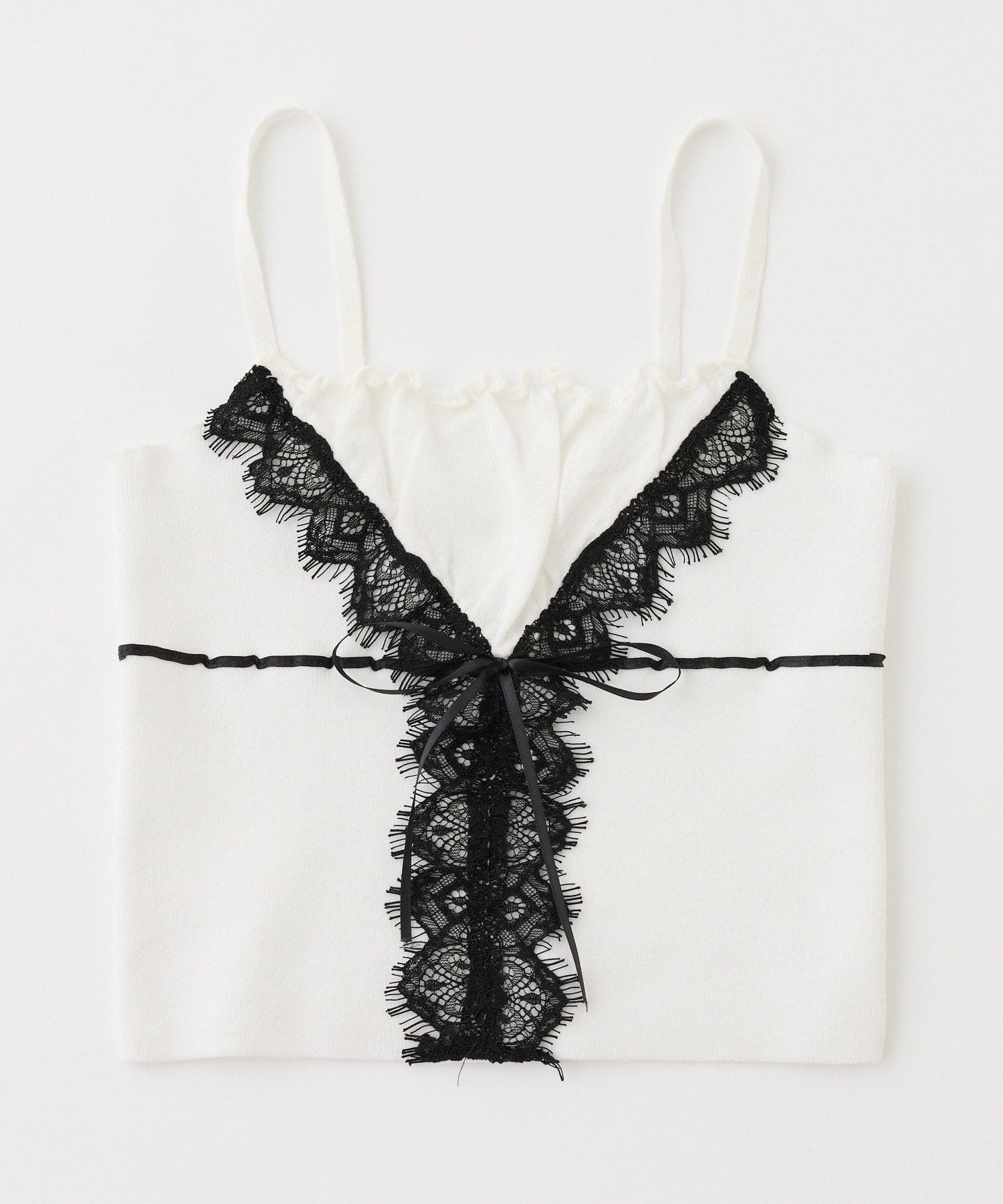 one after another NICE CLAUP(ワンアフターアナザー ナイスクラップ) レース付きニットビスチェ