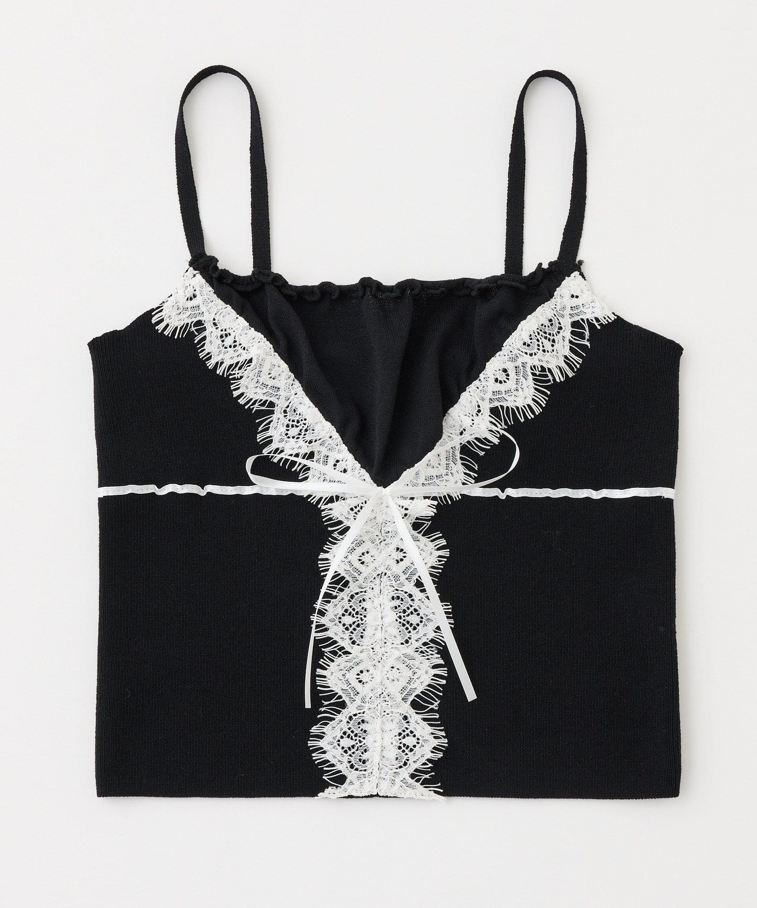 one after another NICE CLAUP(ワンアフターアナザー ナイスクラップ) レース付きニットビスチェ