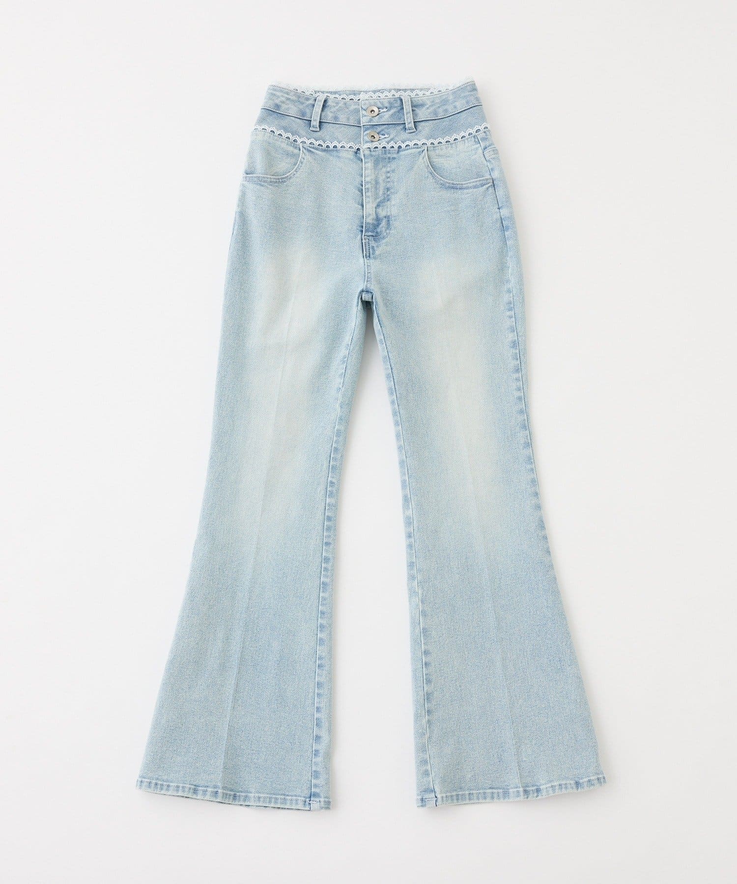 one after another NICE CLAUP(ワンアフターアナザー ナイスクラップ) ウエストレースフレアデニム