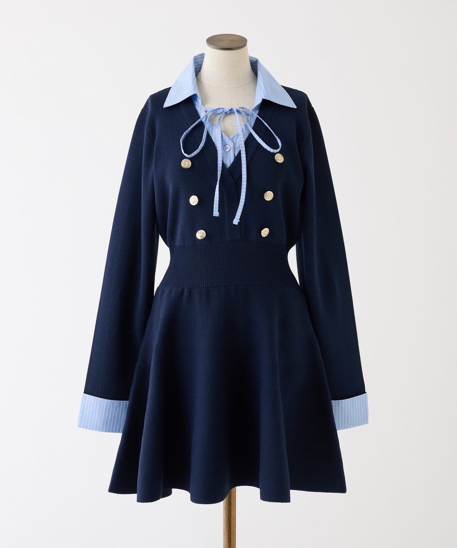 one after another NICE CLAUP(ワンアフターアナザー ナイスクラップ) シャツドッキングミニワンピース