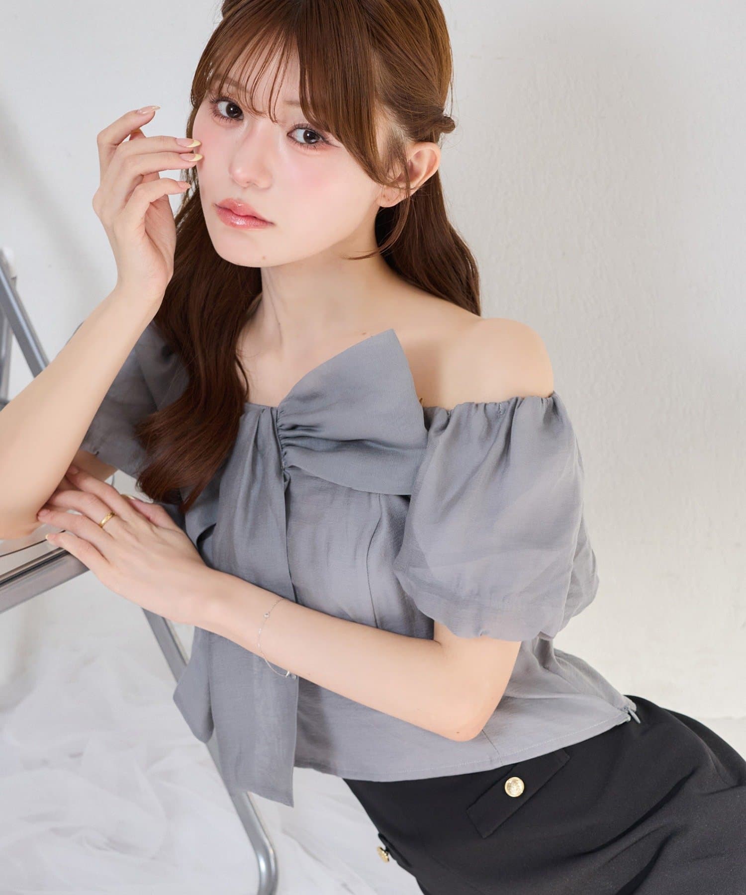 one after another NICE CLAUP(ワンアフターアナザー ナイスクラップ) ビッグリボンブラウス