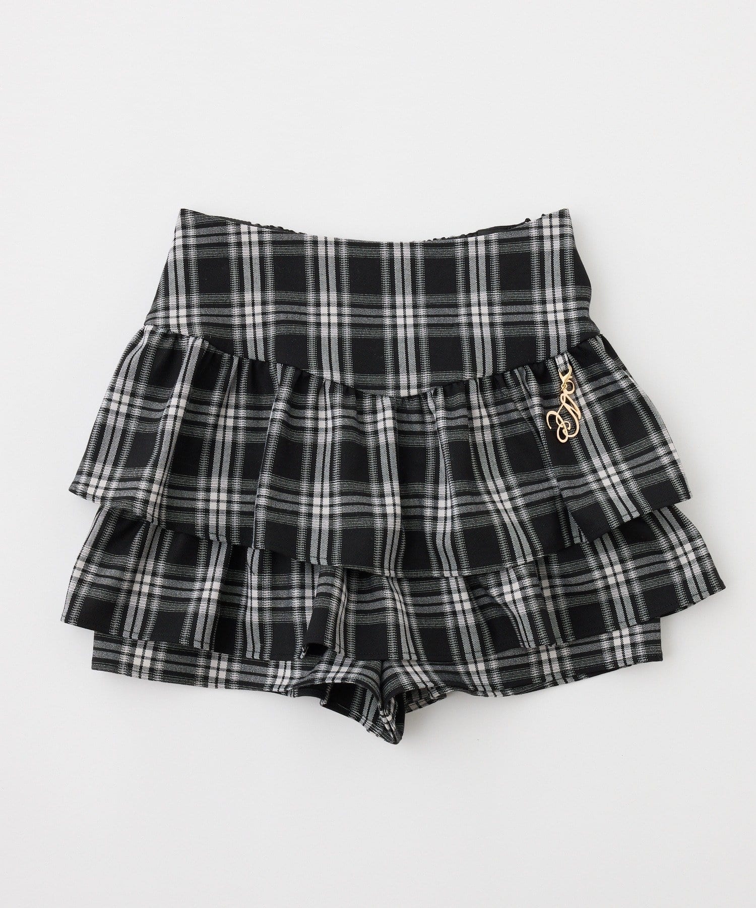 one after another NICE CLAUP(ワンアフターアナザー ナイスクラップ) チャームベルト付きティアードミニスカパン