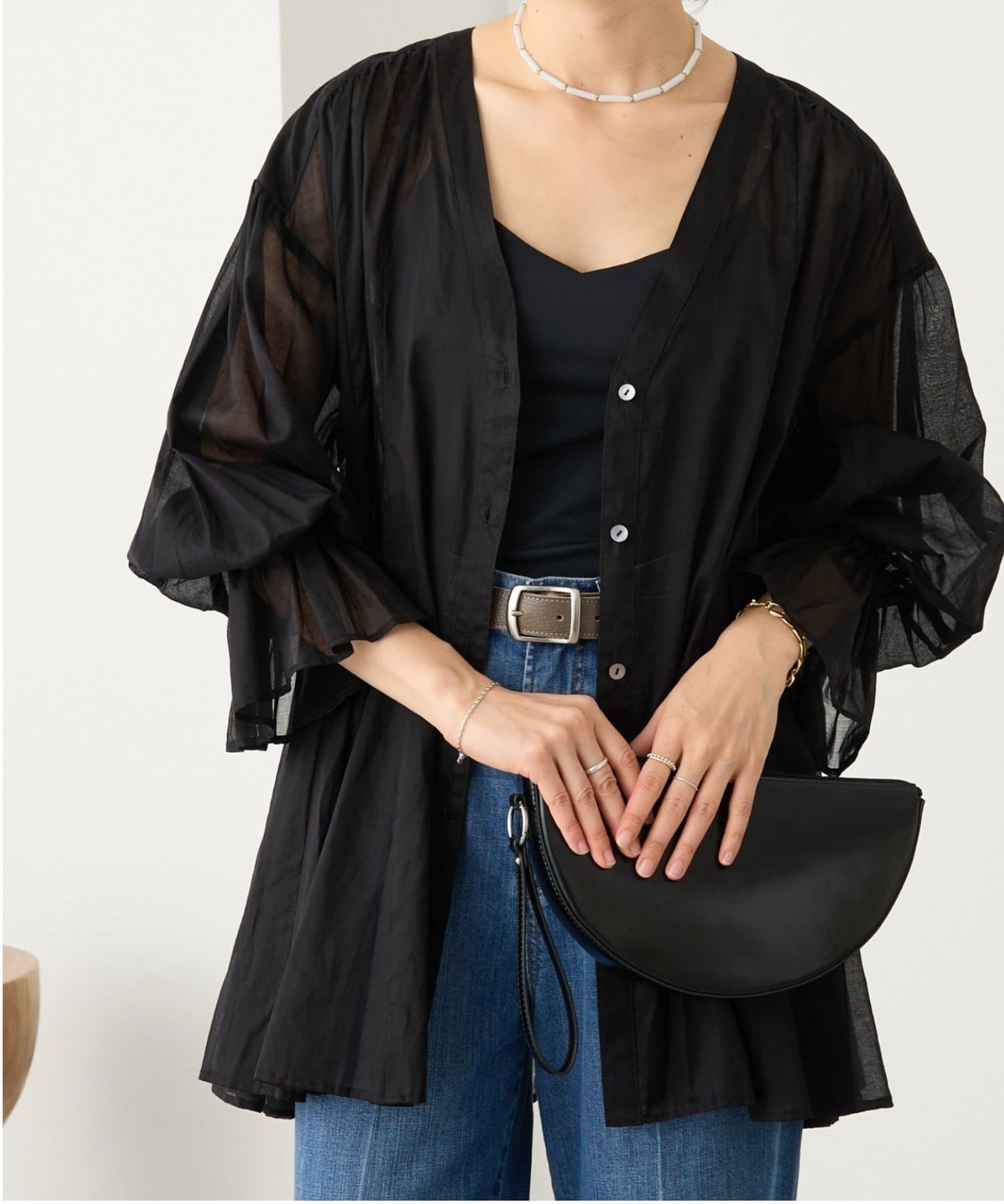 RIVE DROITE(リヴドロワ) 予約【着映え】コットンペプラムギャザーブラウス/5月下旬お届け予定