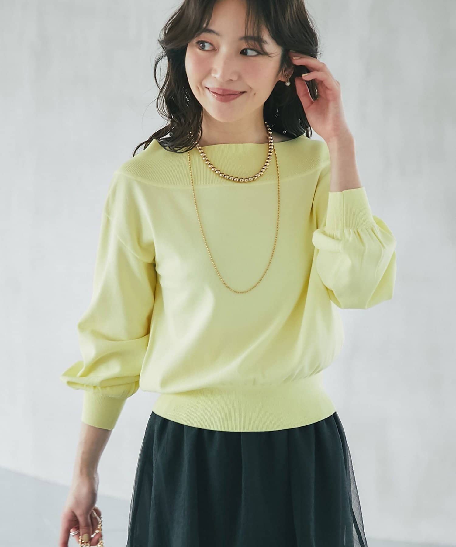 La boutique BonBon(ラブティックボンボン) クールタッチUVすっきりオフショルニット